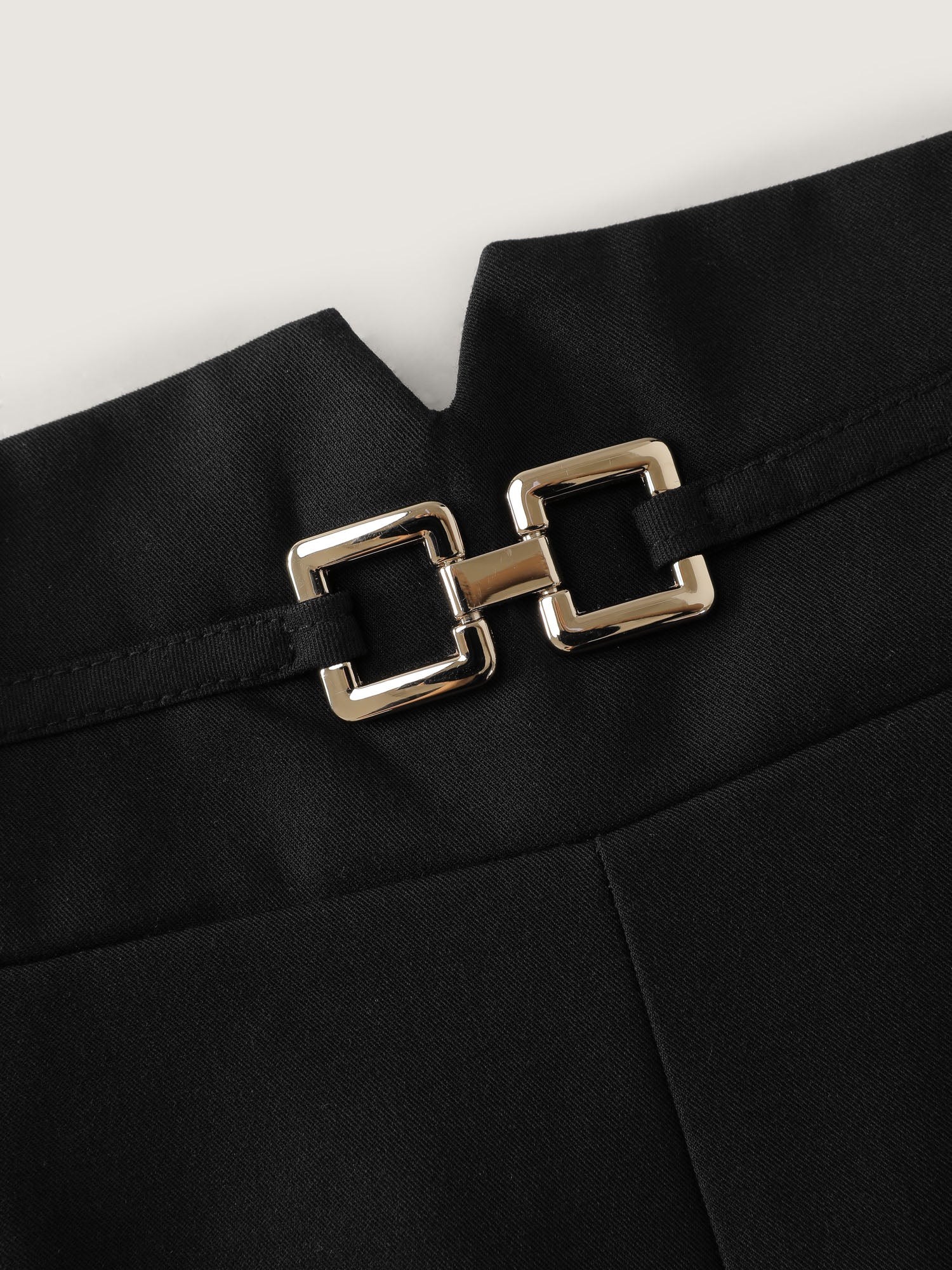 Metal Buckle Split Waistband Pants-Sweetccc