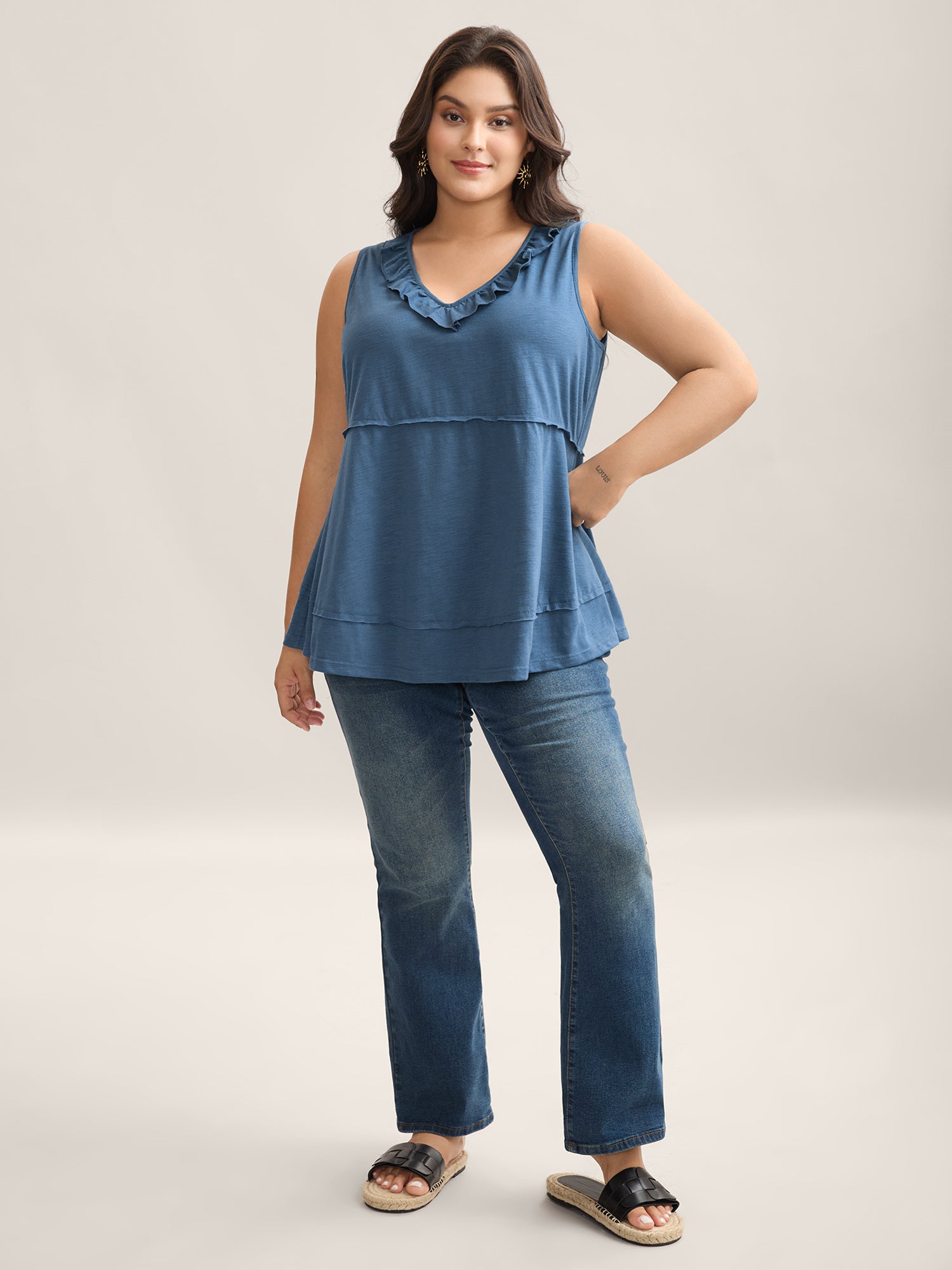 Lotus Neckline Bamboo Tank Top-Sweetccc