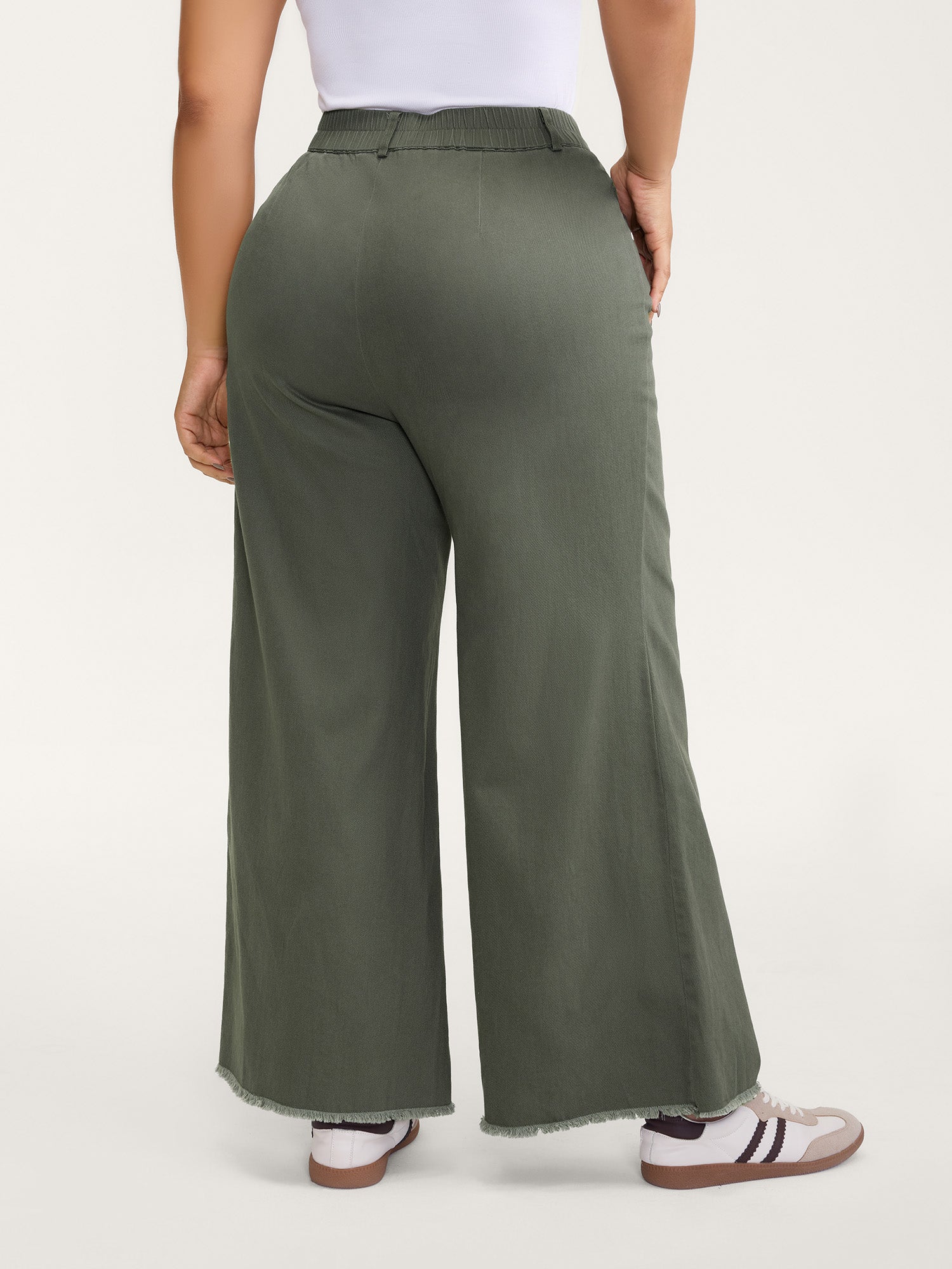 Vintage Wash Flared Hem Bootcut Pants-Sweetccc