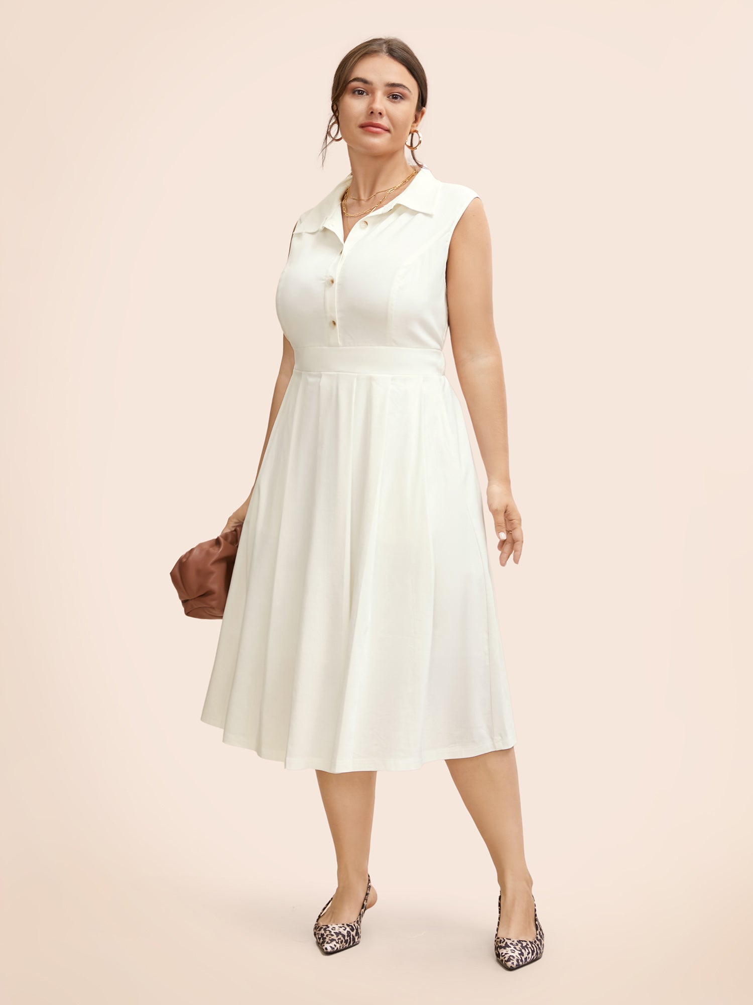 Stretch Woven Midfielder Midi Dress-Sweetccc