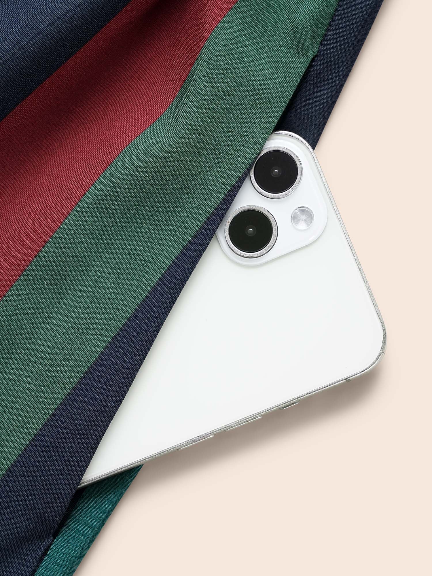 Striped Overlap Collar Shirred Midi Dress-Sweetccc