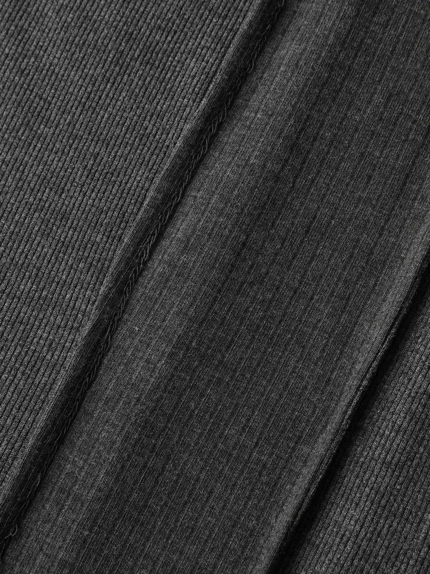 Supersoft Ribbed Split Neckline Fitted T-Shirt-Sweetccc