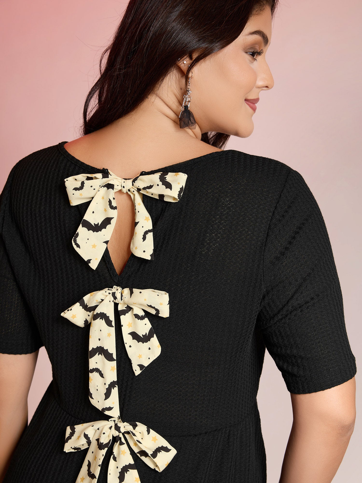 Halloween Back Ties Fit Flared T-Shirt-Sweetccc