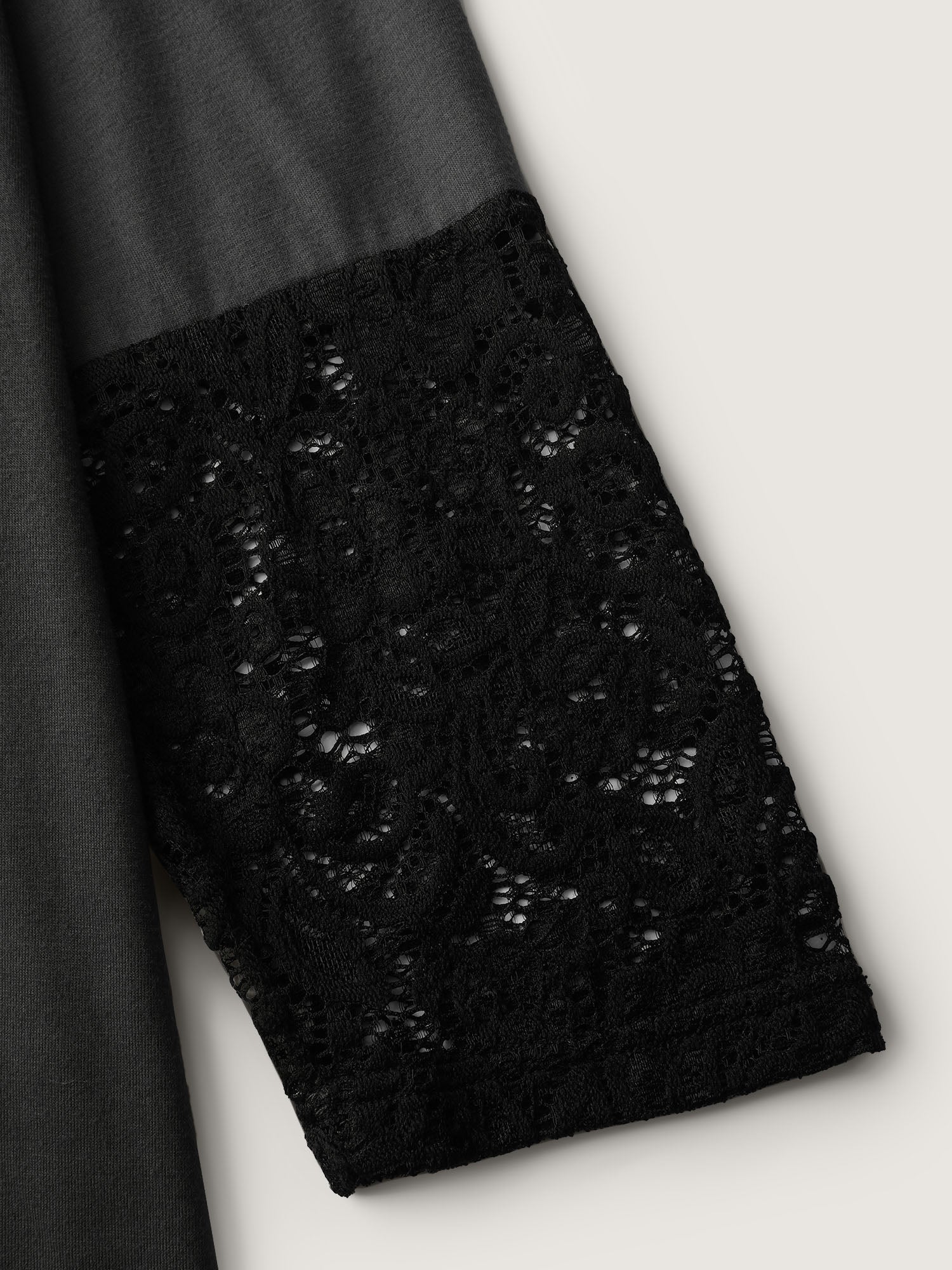 Supersoft Sheer Lace Solid T-Shirt-Sweetccc