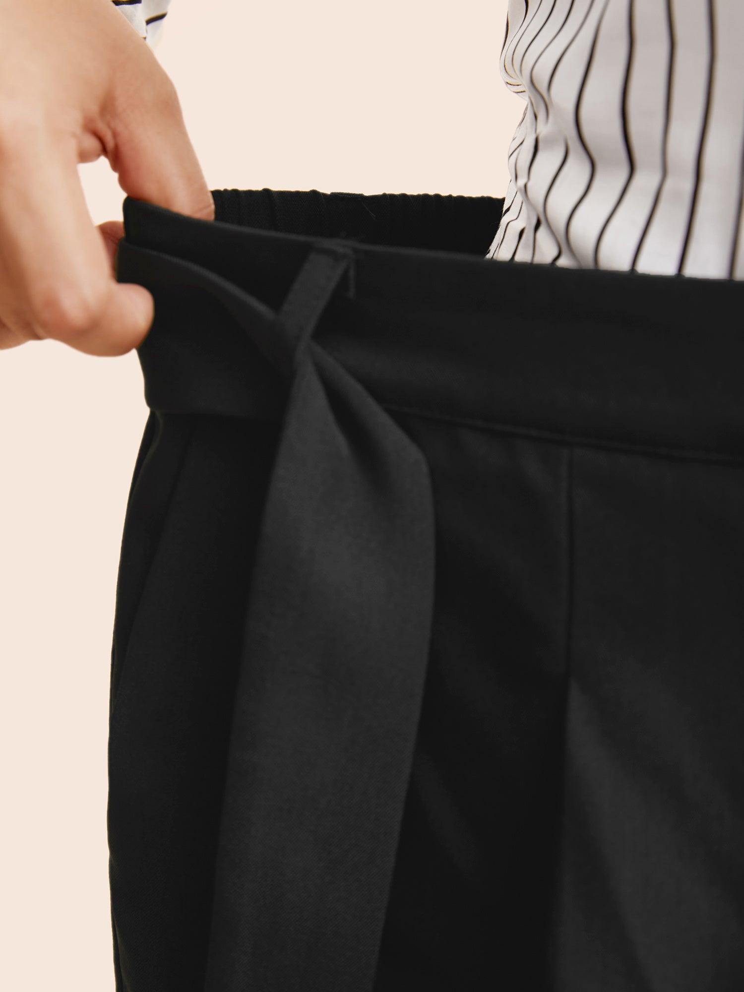 Mid Pleated Rise Belted Pants-Sweetccc