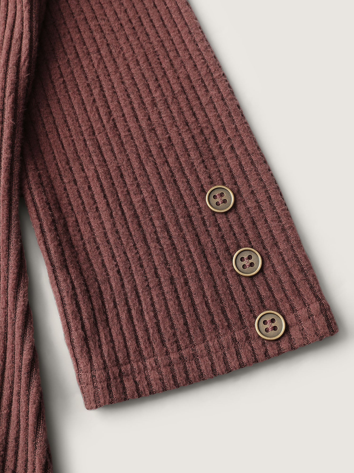 Stretchy Brushed Ribbed Button Detail T-Shirt-Sweetccc