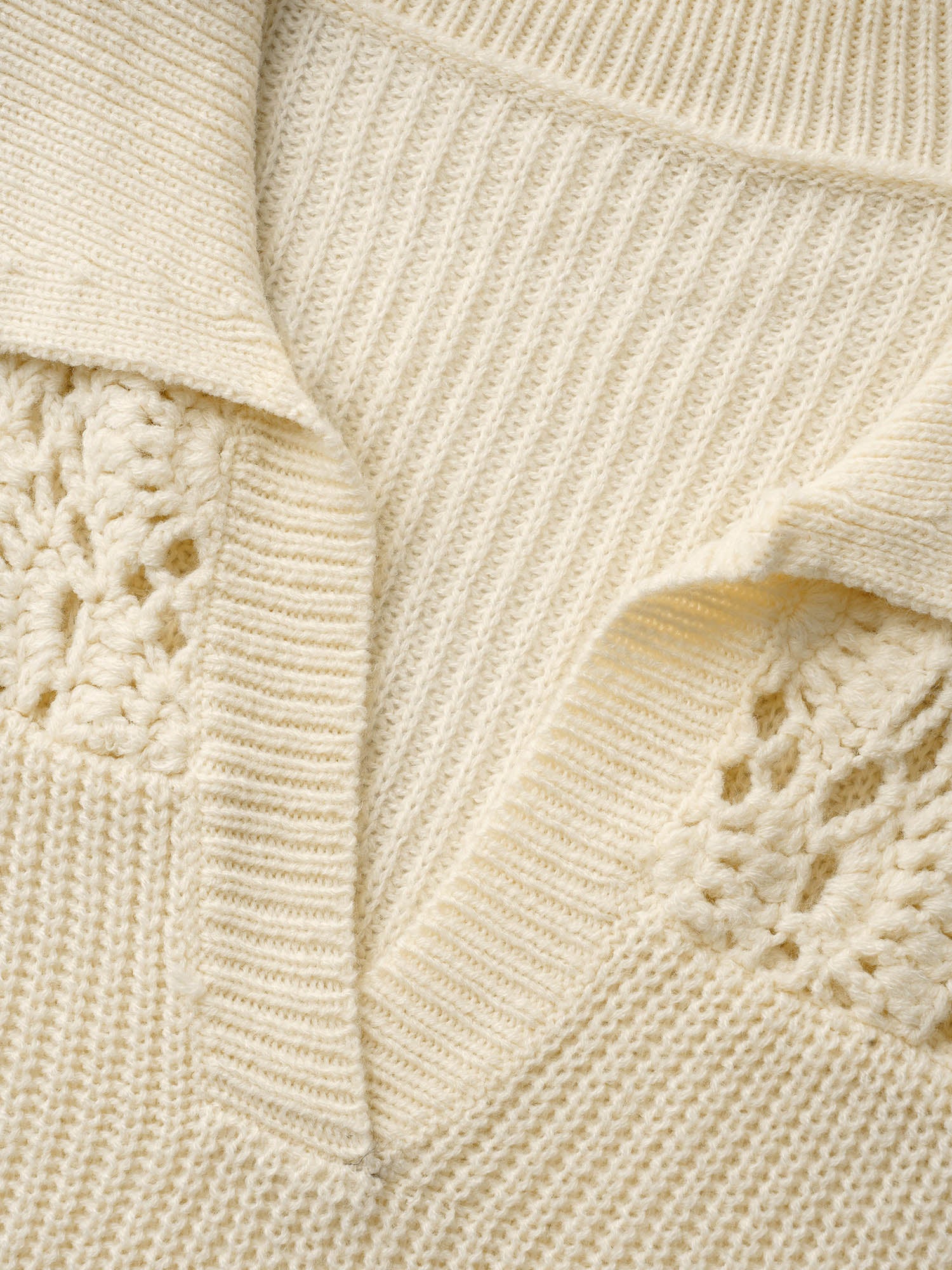 Hand Crocheted Polo Collared Pullover-Sweetccc