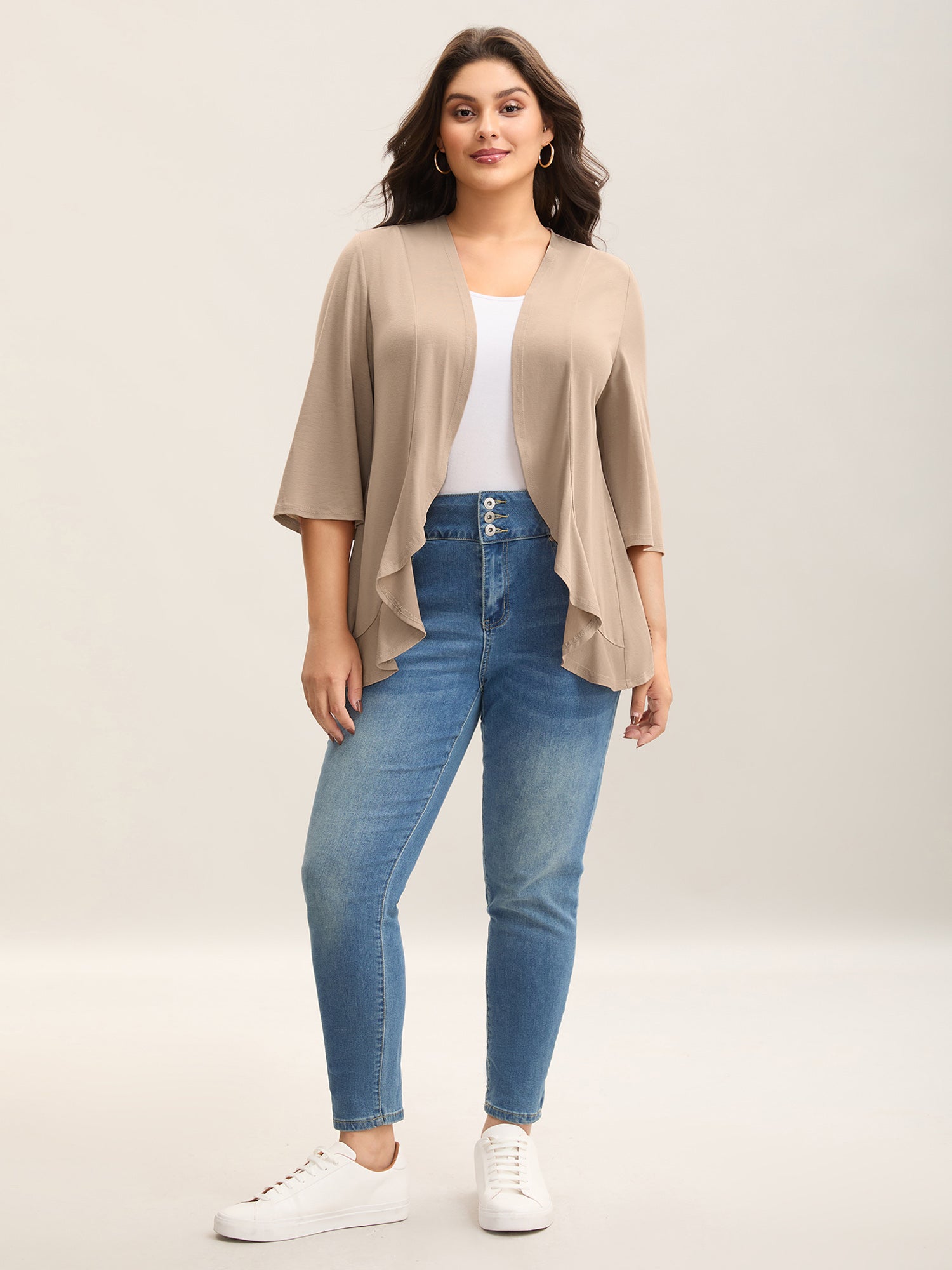 Lotus Hem Curvy Kimono Cover-Up-Sweetccc
