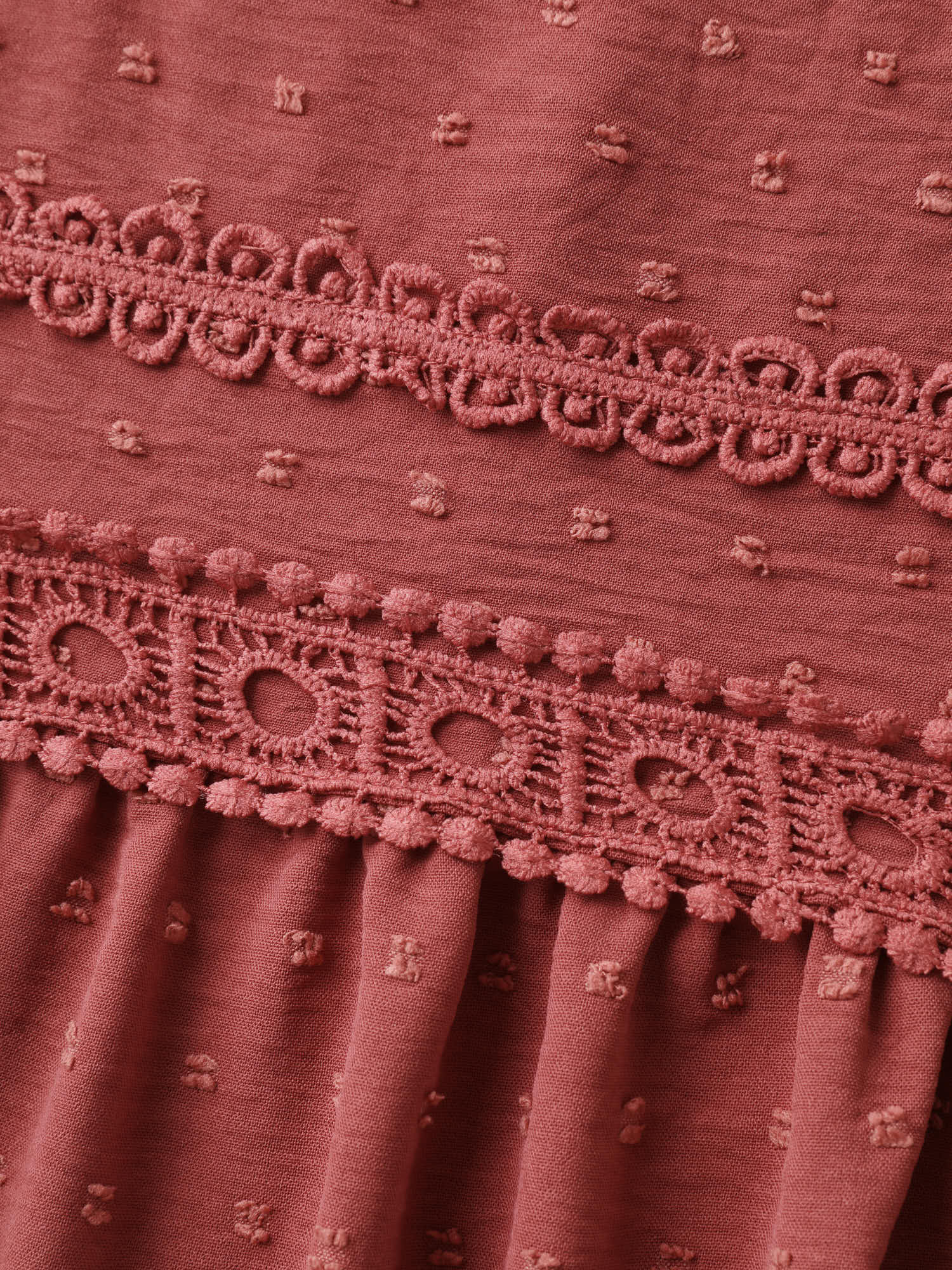 Textured Lace Trim Solid Blouse-Sweetccc