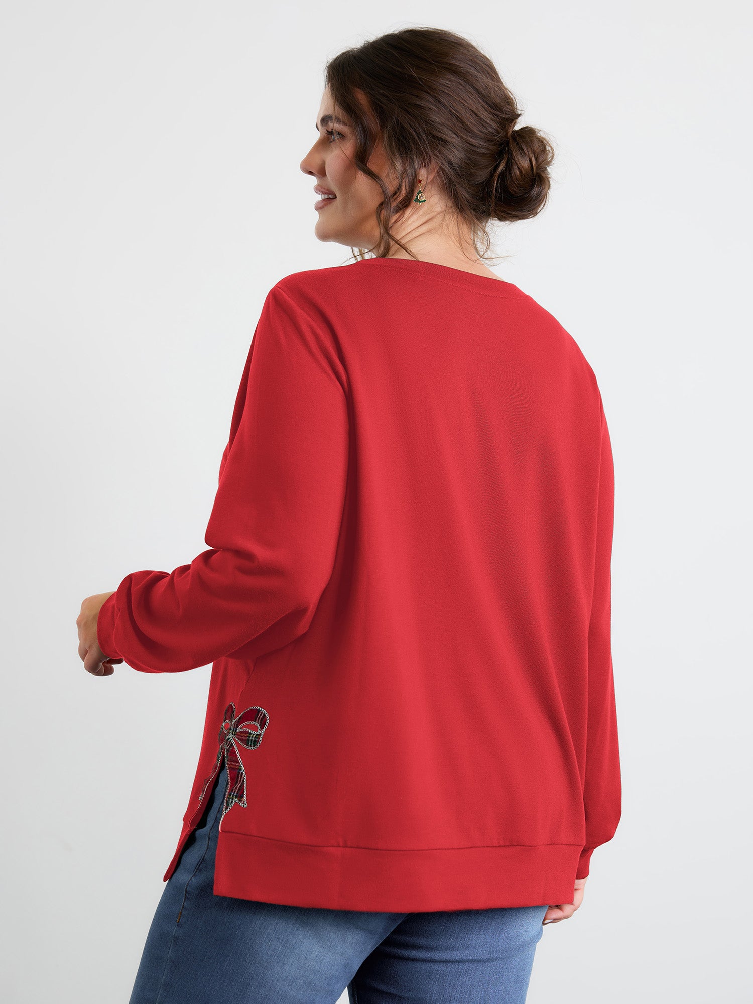 Merry Applique Embroidery Sweatshirt-Sweetccc