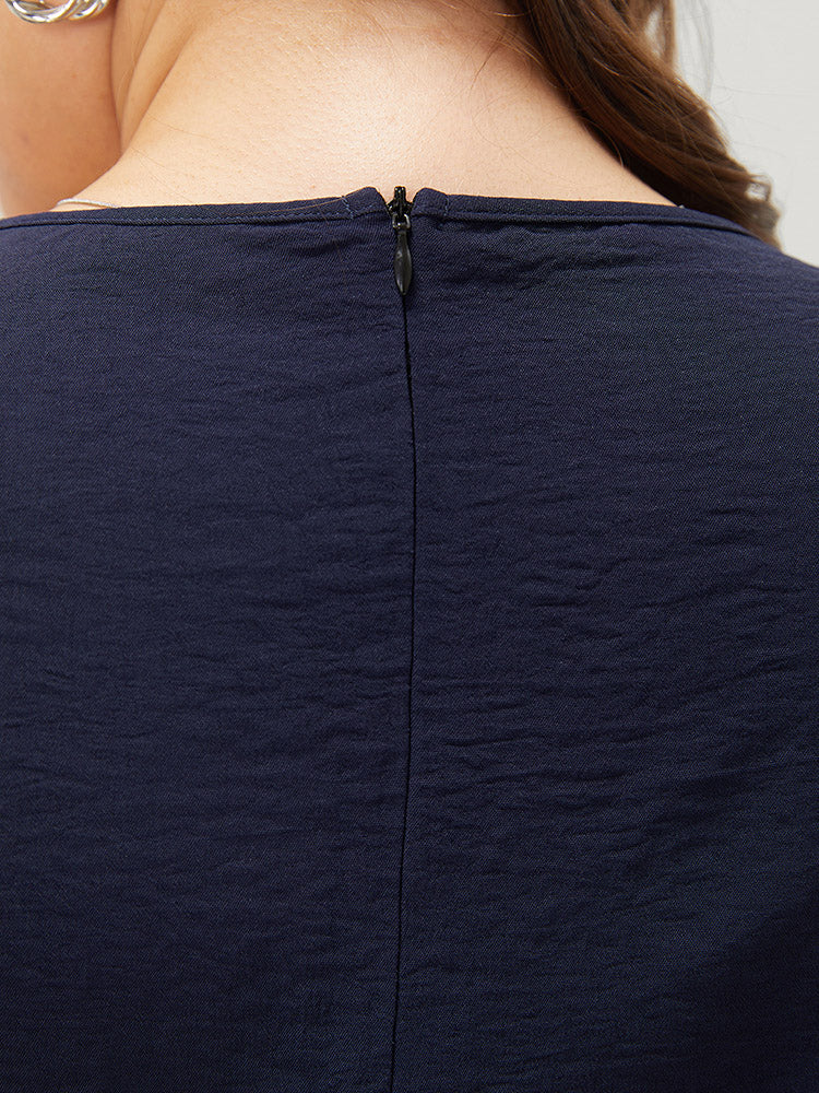 Solid Pocket Contrast Lace Belted Tank Romper-Sweetccc