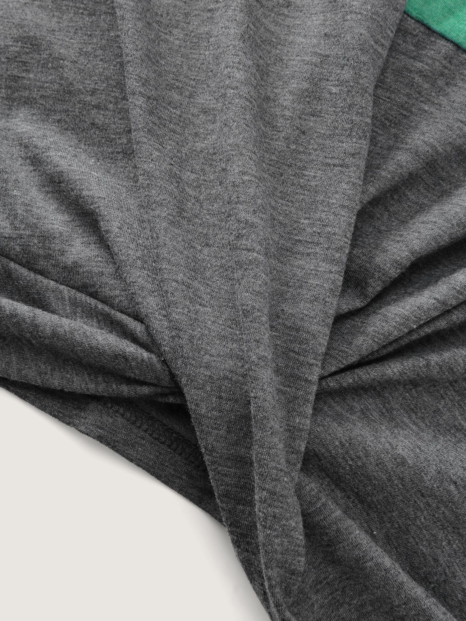 Twisted Hem Colorblock Heather T-Shirt-Sweetccc