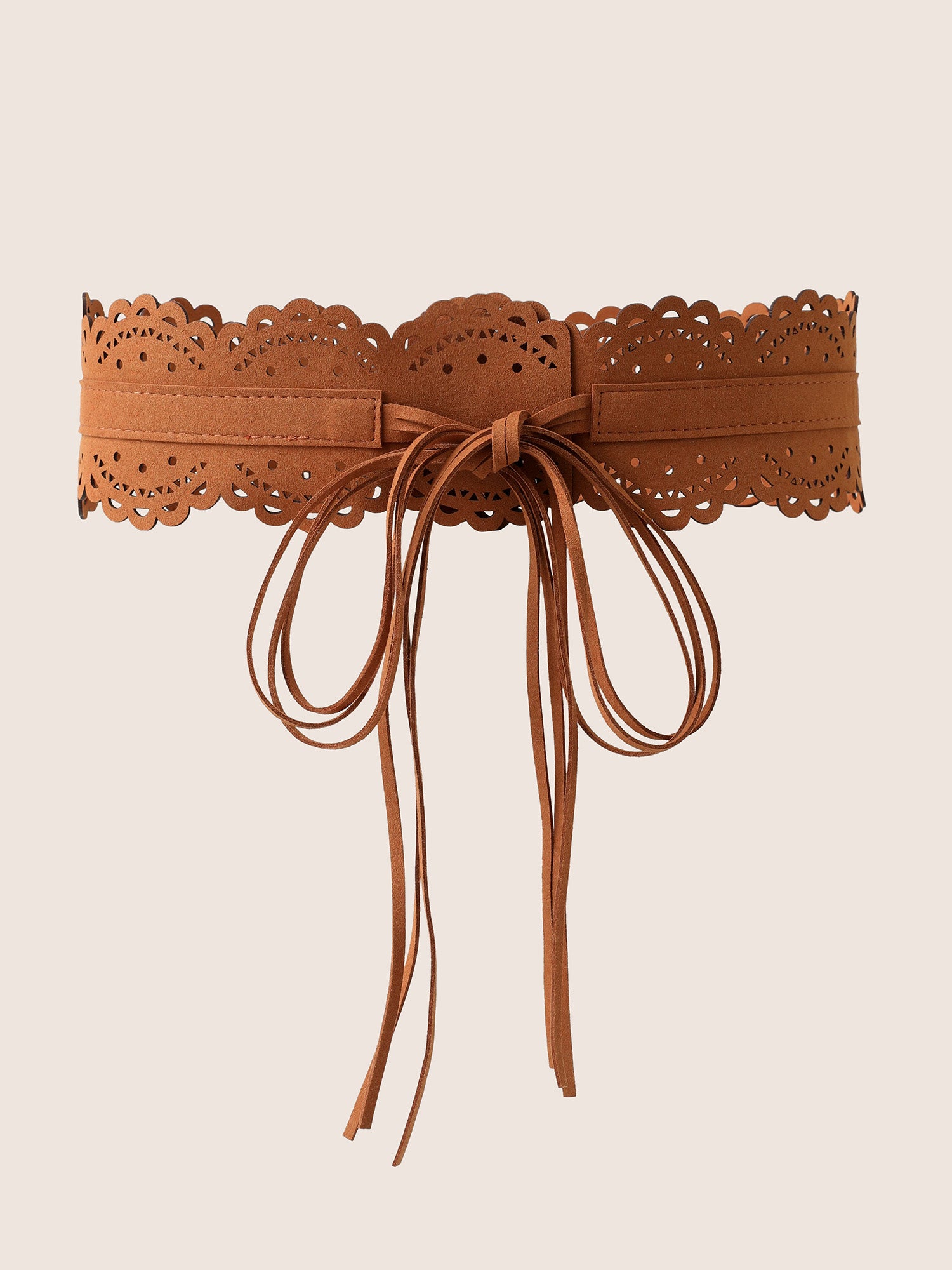Solid Laser Cut Scalloped Trim Vacation Belt-Sweetccc