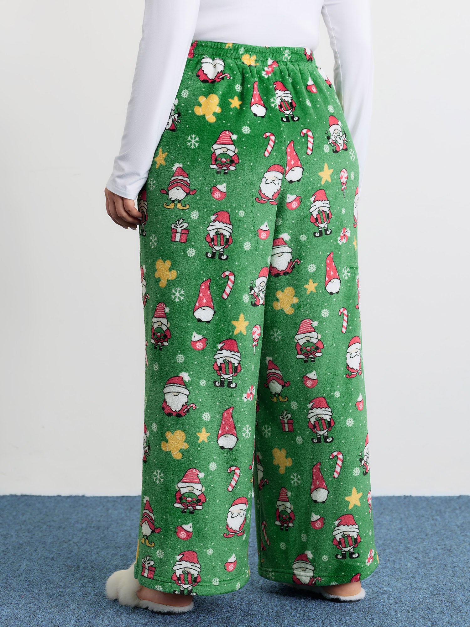 Holiday Pattern Drawstring Loungewear Bottoms-Sweetccc