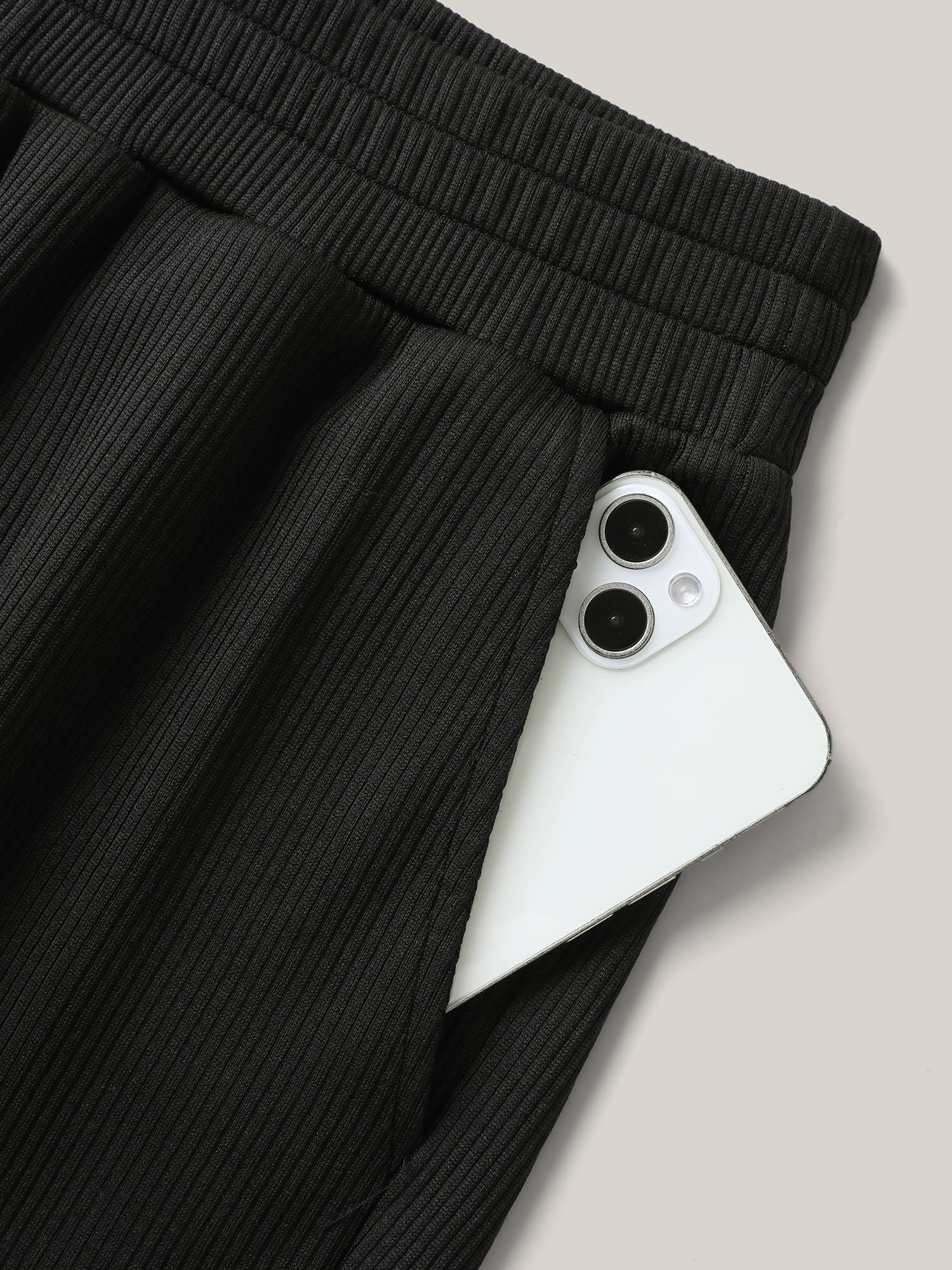 Textured Straight-Fit Pull-On Shorts-Sweetccc