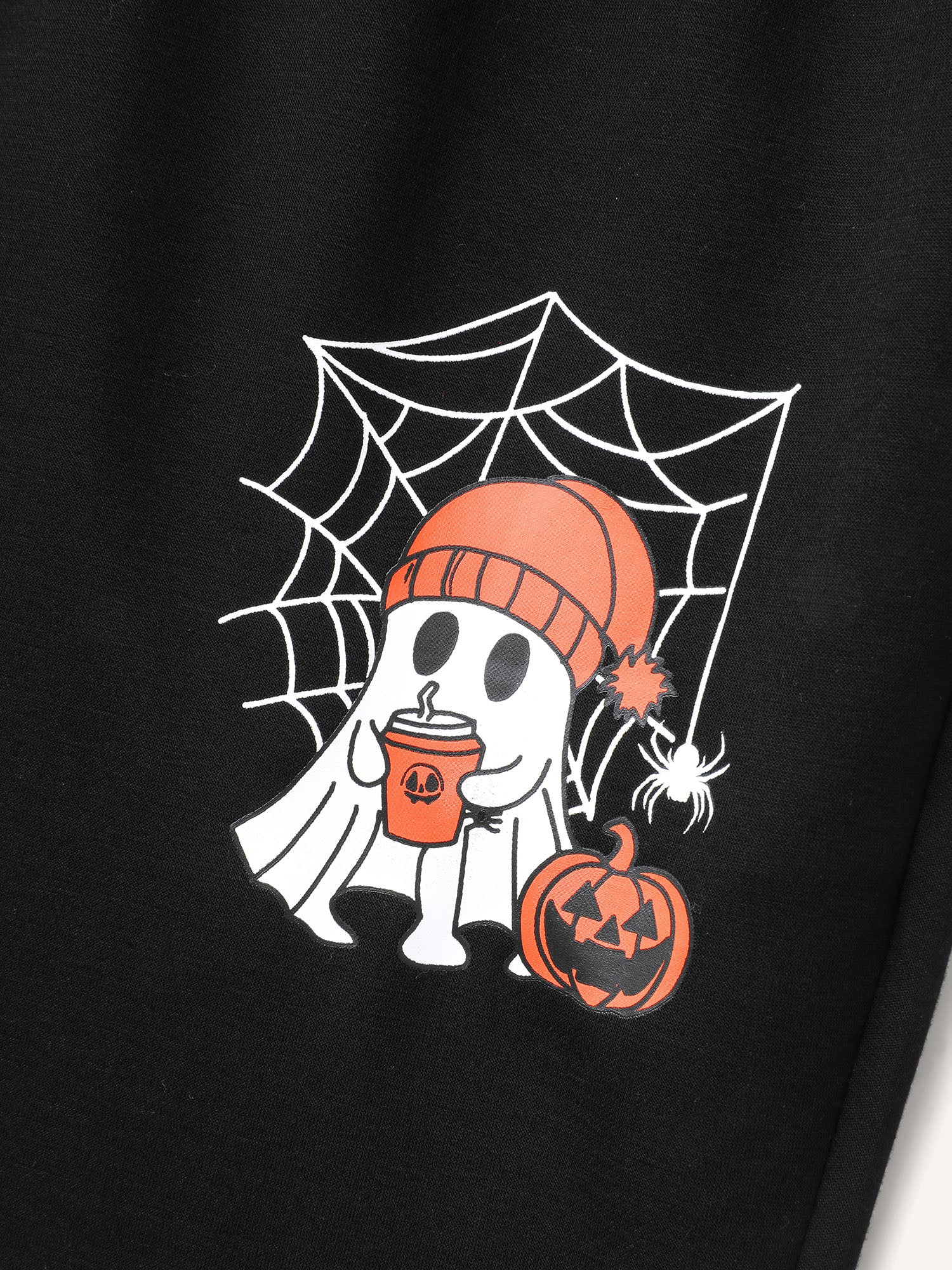 Ghost Motif Cuffed Jogger Pants-Sweetccc