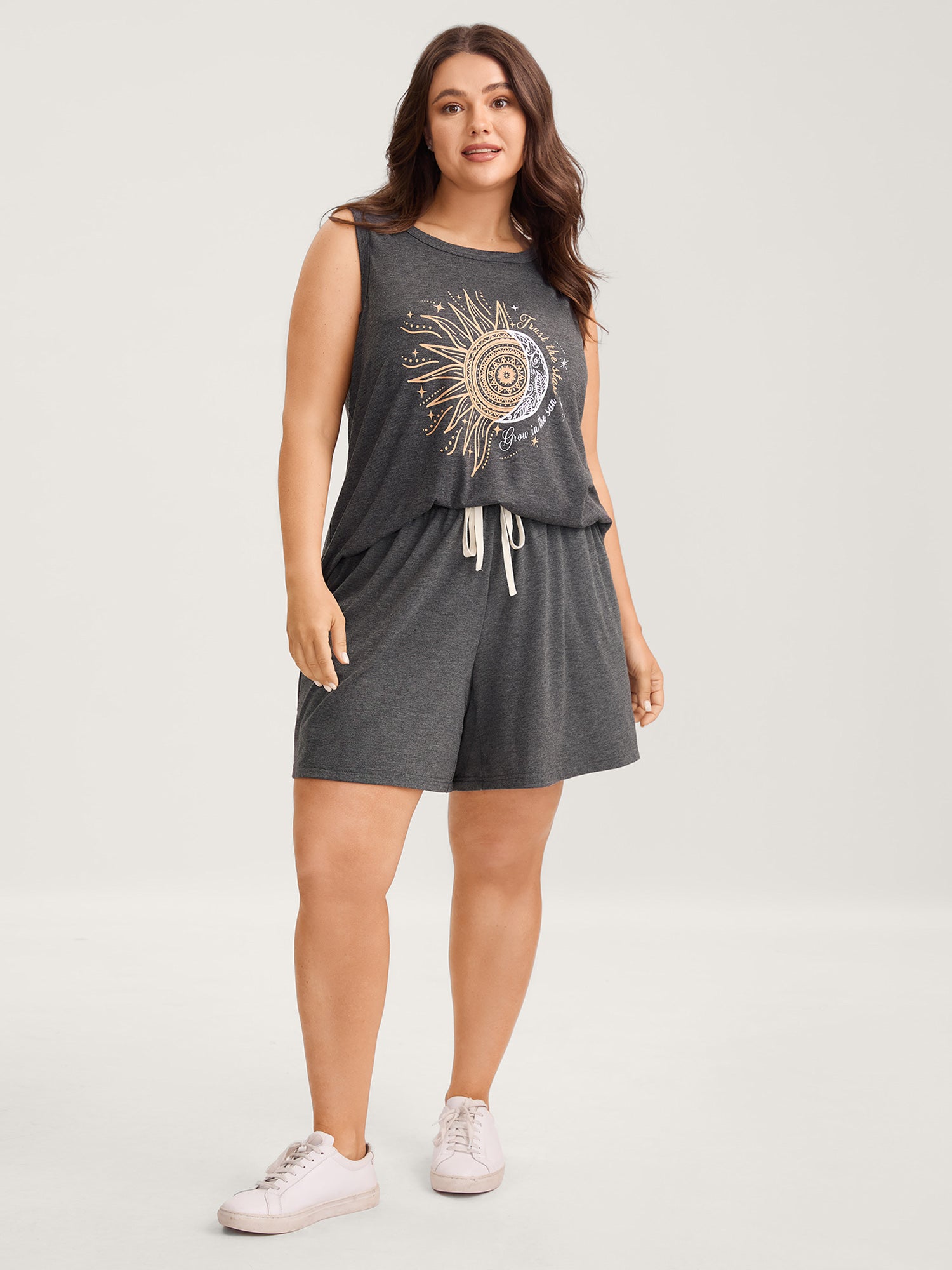 Supersoft Contrast Drawstring Mixed Knit Shorts-Sweetccc