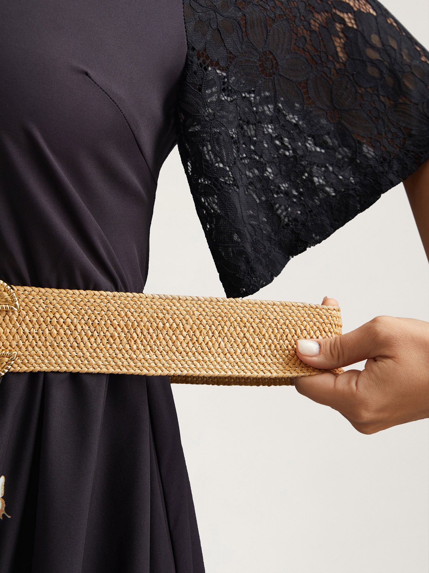 Gold-Tone Hand Woven Wide Belt-Sweetccc