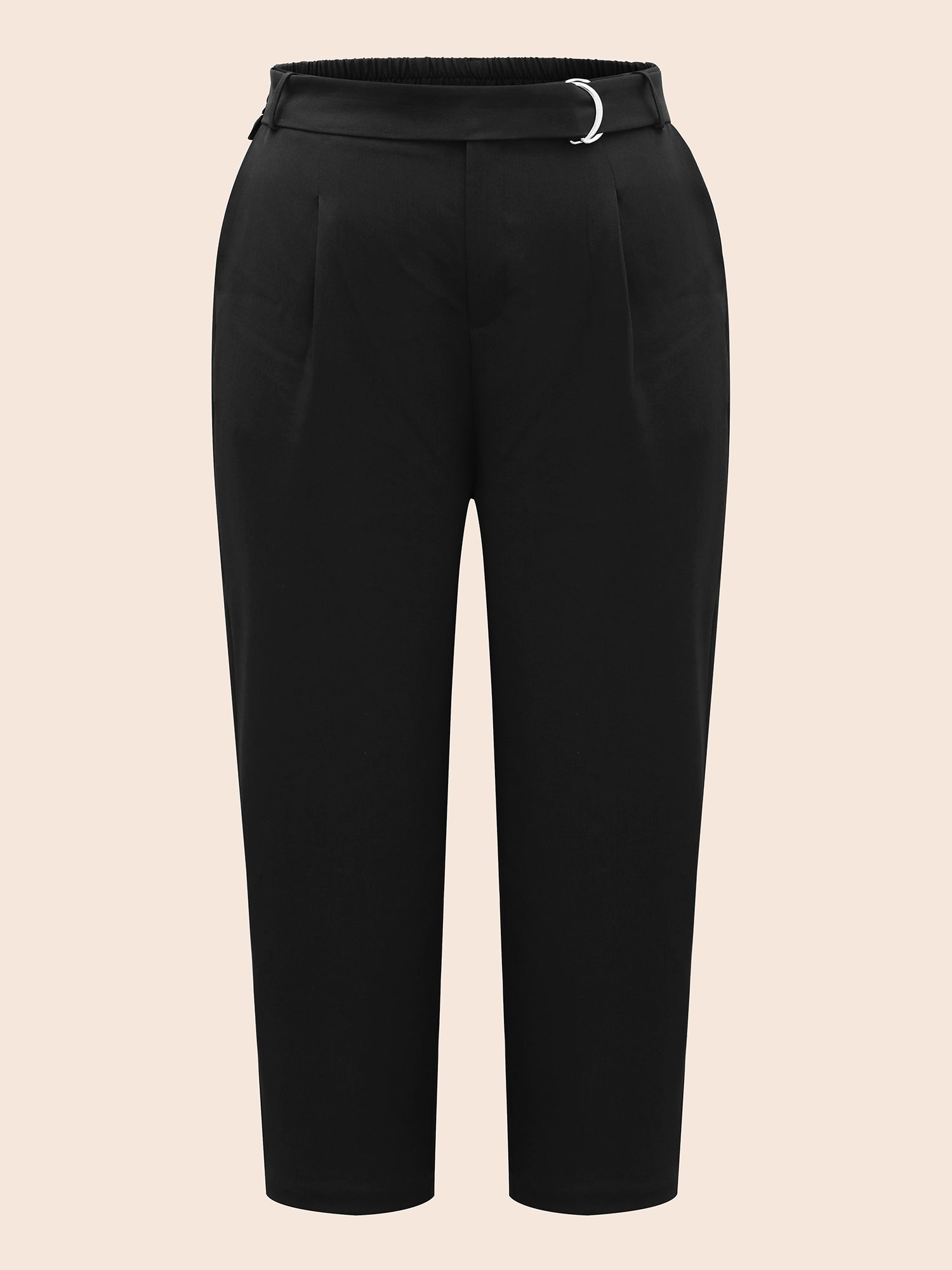 Mid Pleated Rise Belted Pants-Sweetccc