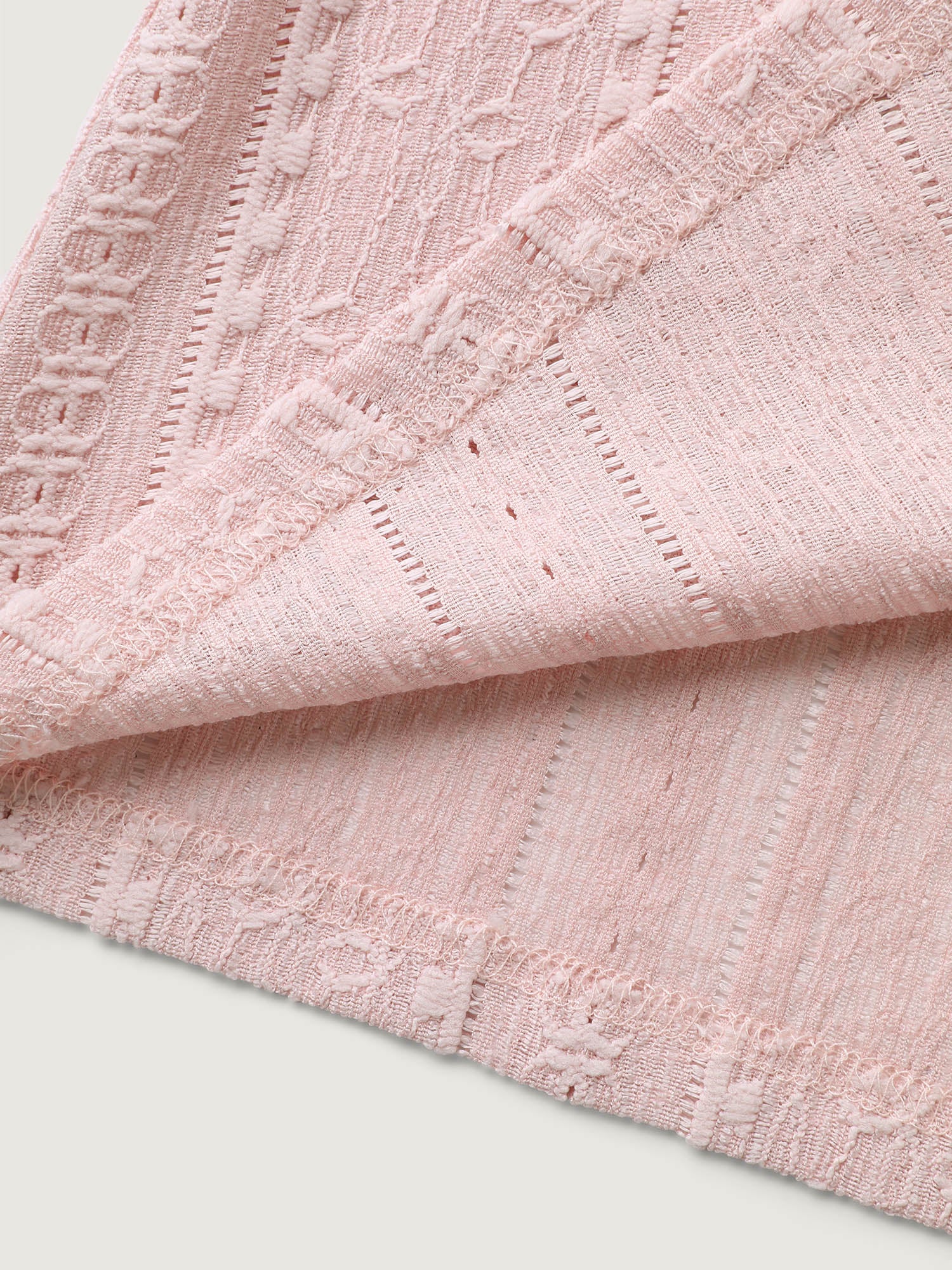 Textured Lace Trim Sheer Kimono Cardigan-Sweetccc