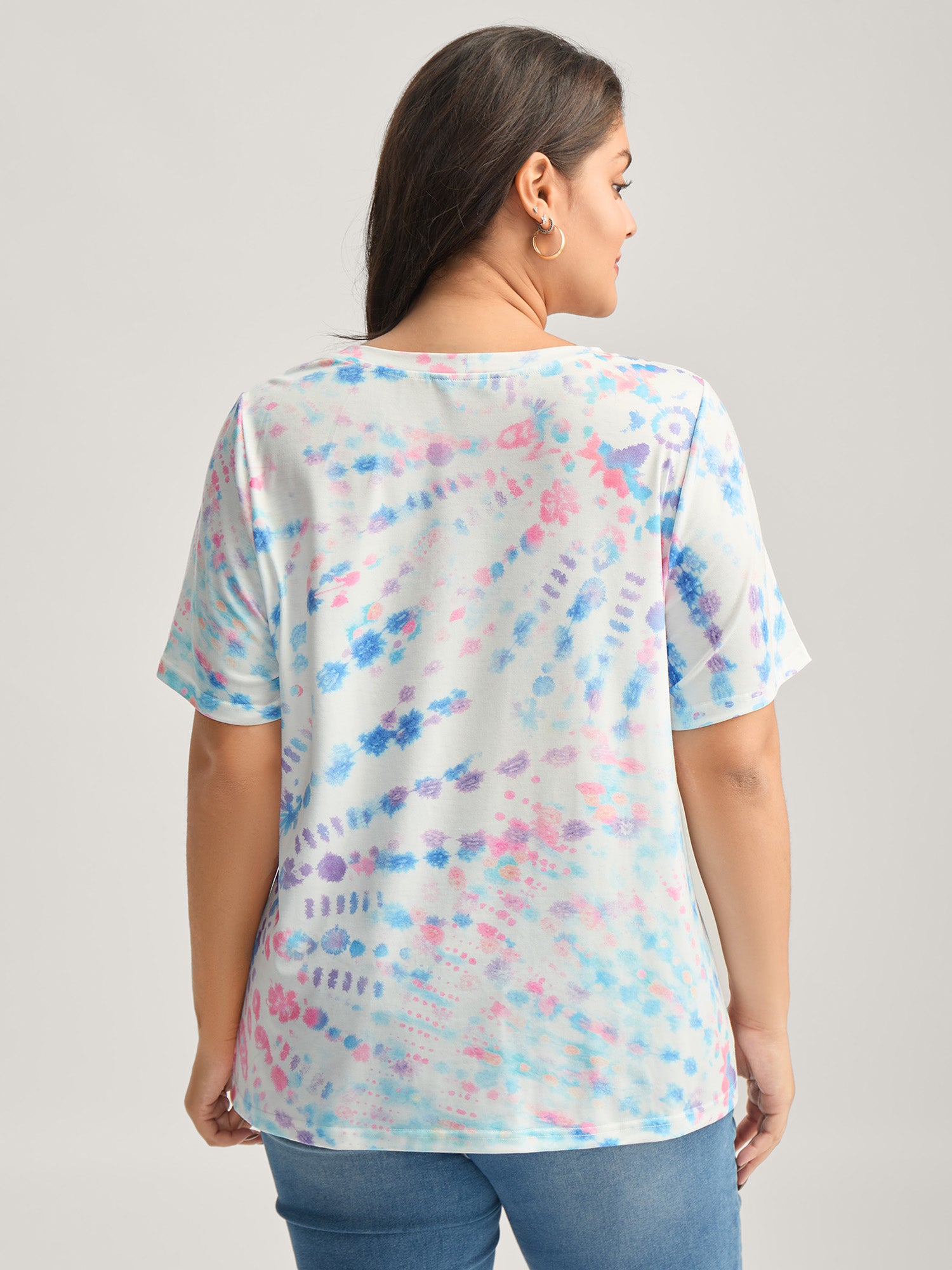 Tie-Dye Ombre Round Neck T-Shirt-Sweetccc