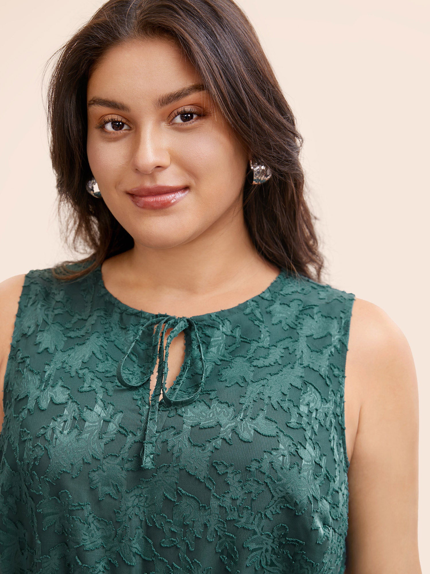 Texture Mesh Tie Knot Tank Dress-Sweetccc