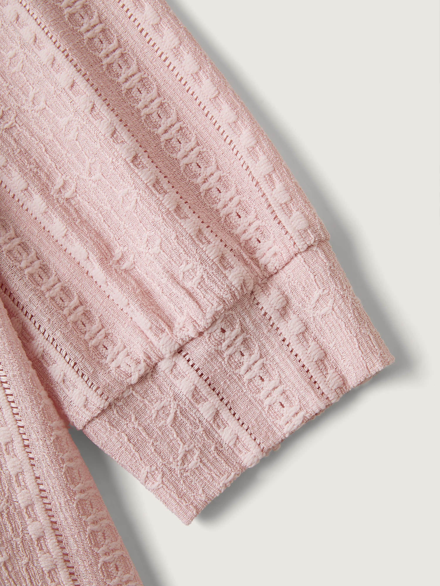 Textured Lace Trim Sheer Kimono Cardigan-Sweetccc