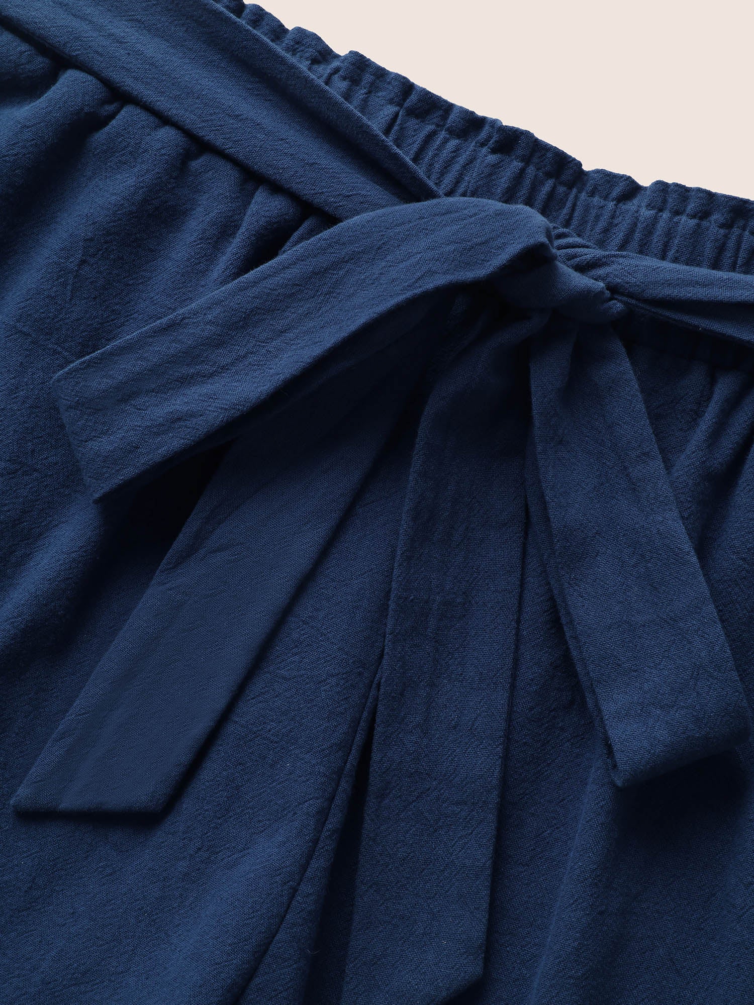 Paperbag Waist Tie Knot Roll Hem Shorts-Sweetccc