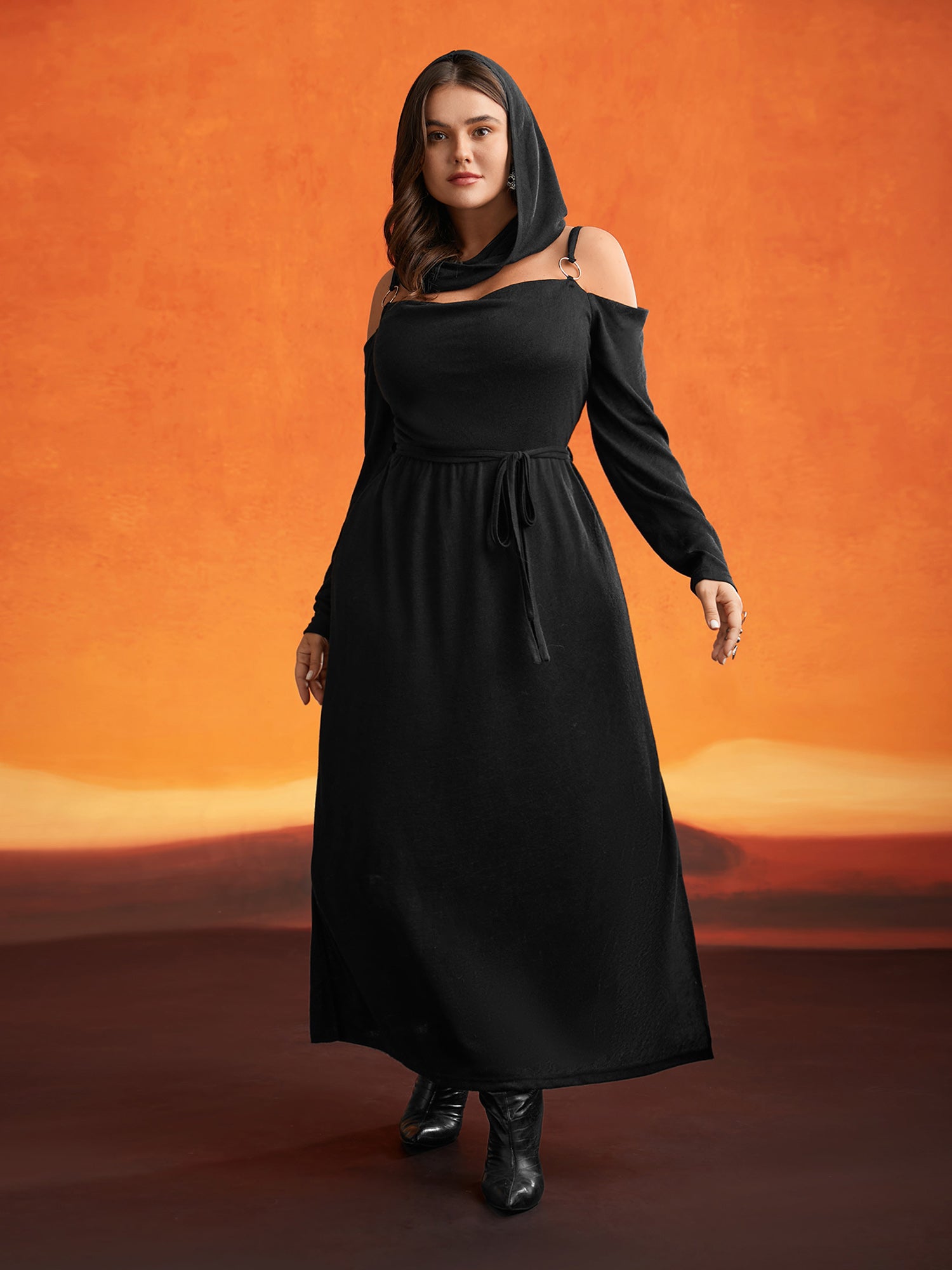 Obsidian Side Slit Accents Maxi Dress-Sweetccc