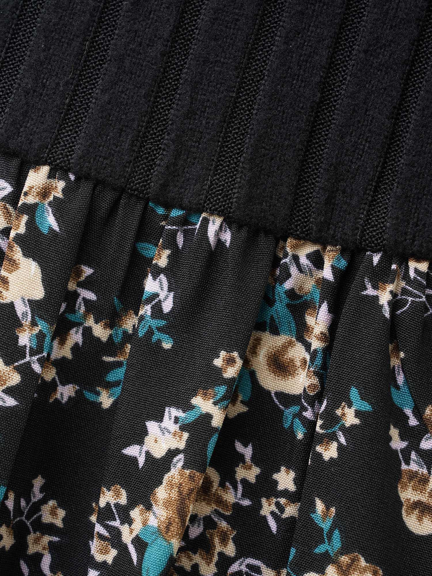 Floral Patchwork Gathered Texture Top-Sweetccc