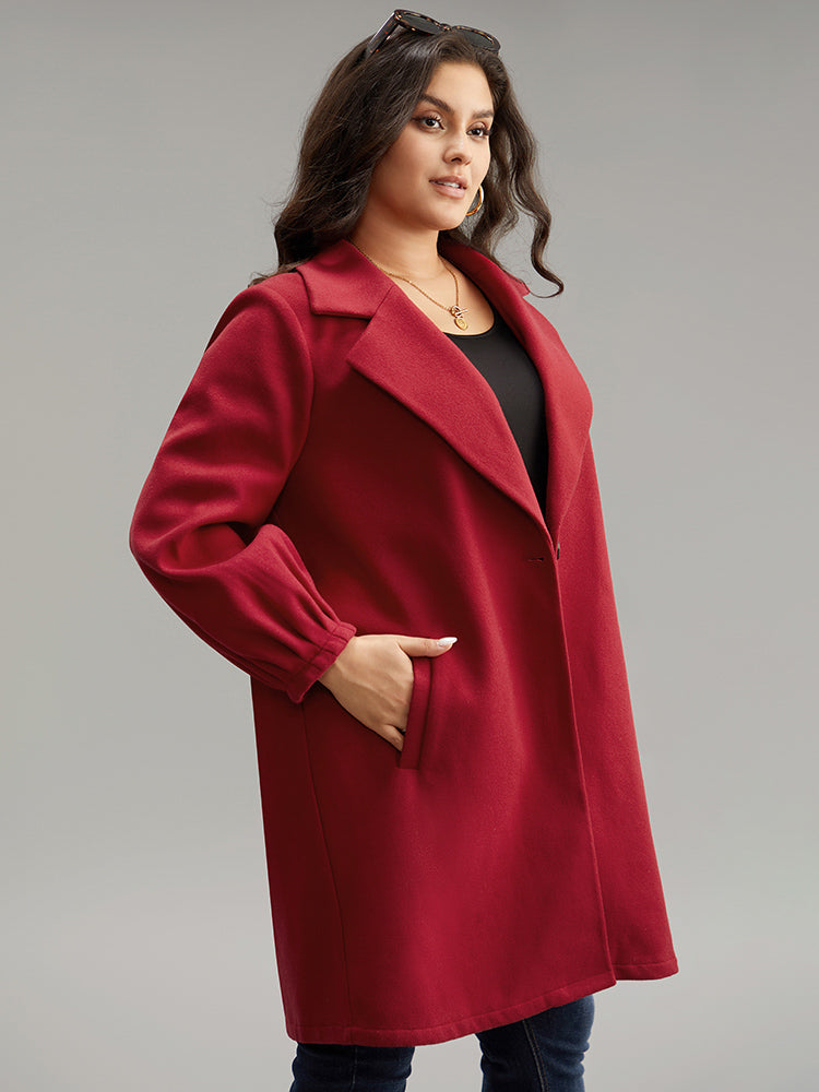 Lapel Collar Pocket Button Up Coat-Sweetccc