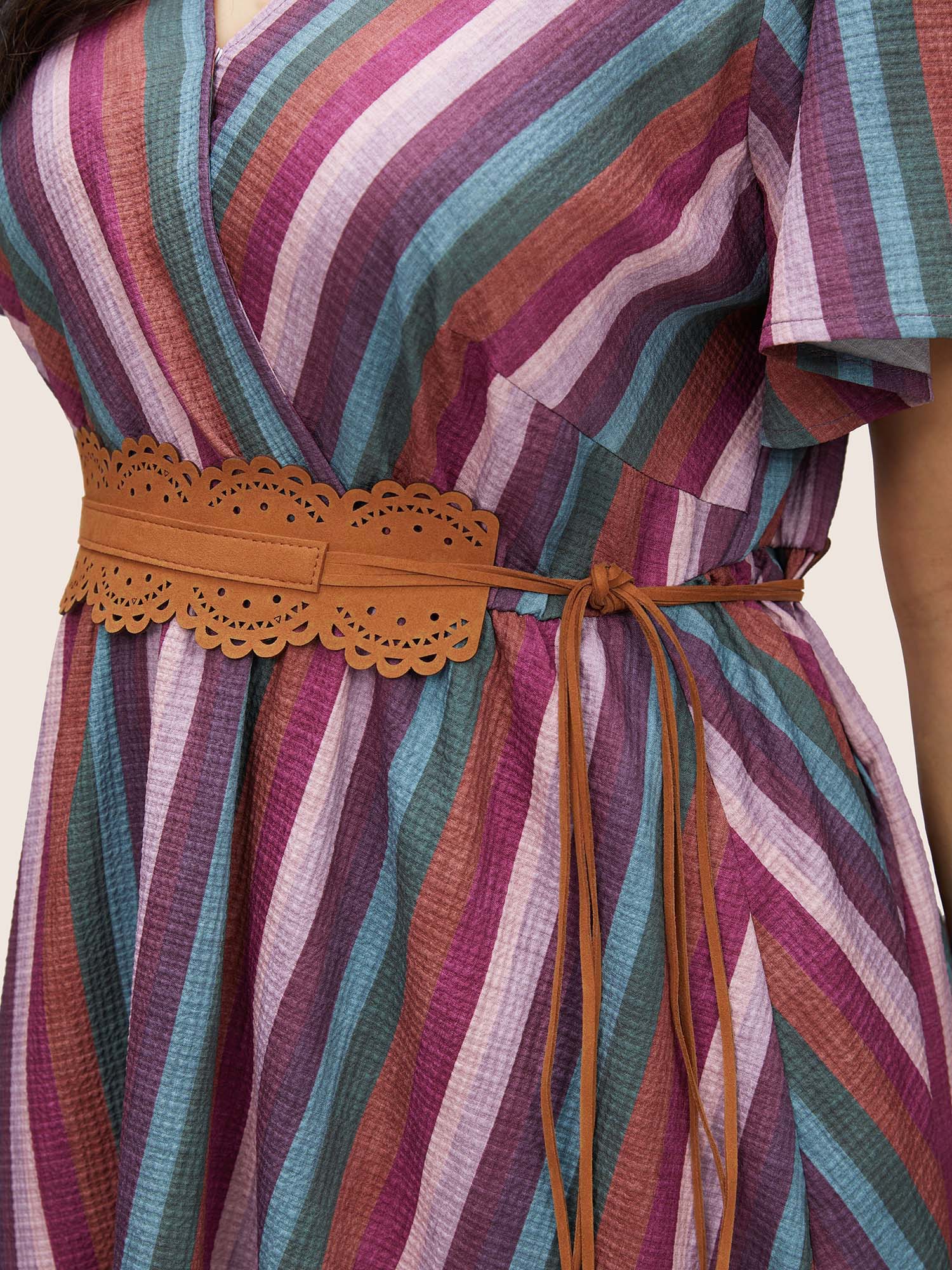 Solid Laser Cut Scalloped Trim Vacation Belt-Sweetccc