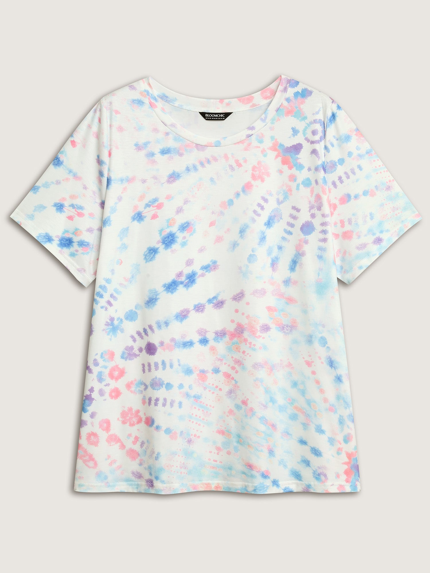 Tie-Dye Ombre Round Neck T-Shirt-Sweetccc