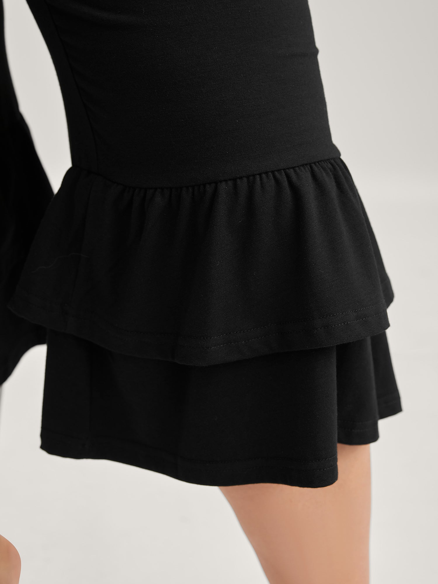 Layered Ruffled Flare Hem Pants-Sweetccc