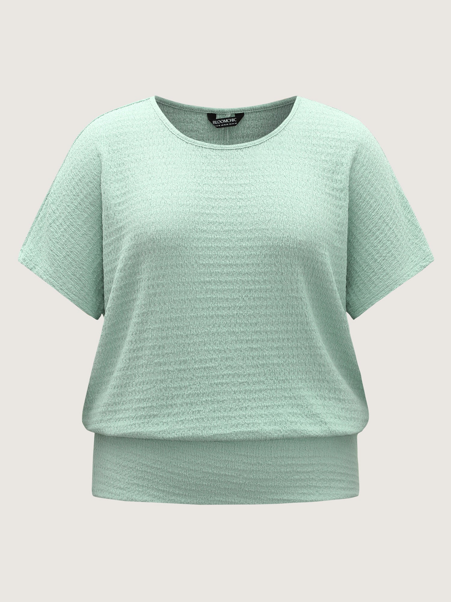 Textured Relaxed Fit Dolman Sleeve T-Shirt-Sweetccc