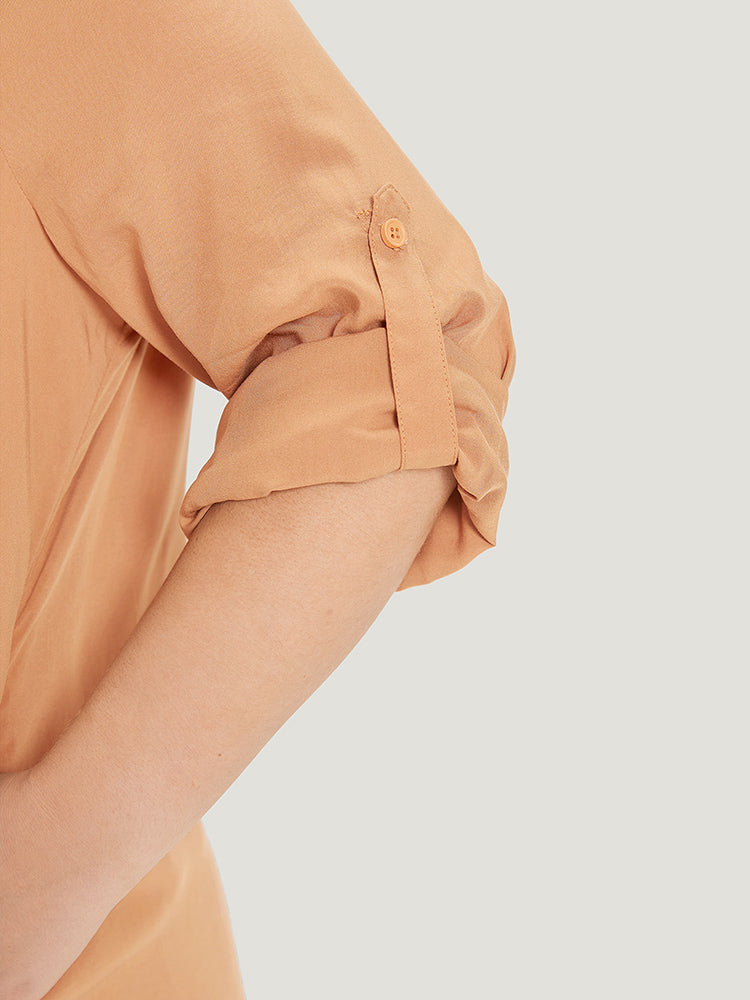 Supersoft Essentials Plain Pocket Button Asymmetrical Hem Kimono-Sweetccc