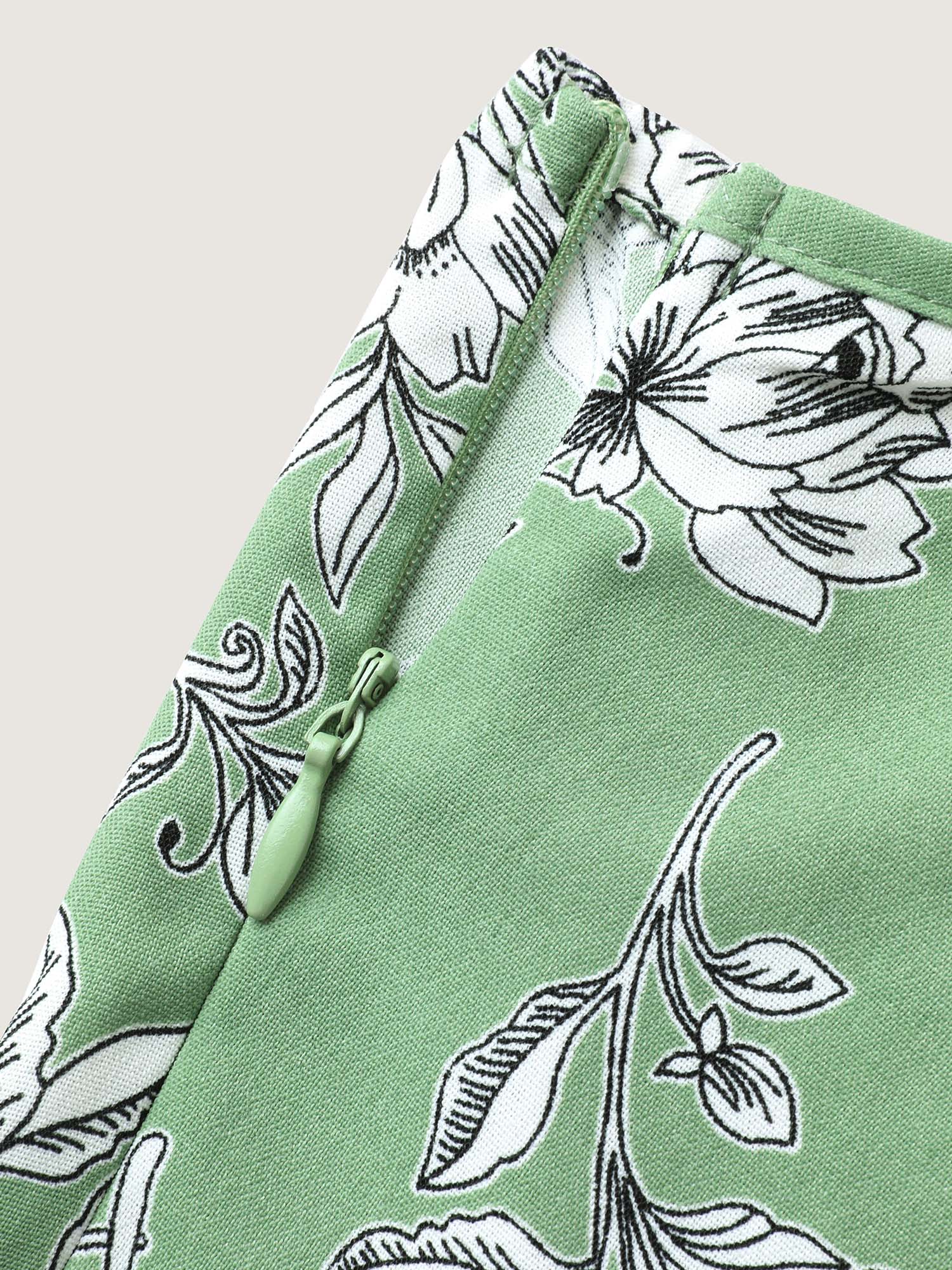 Floral Print Ruched Flutter Detail Jumpsuit-Sweetccc