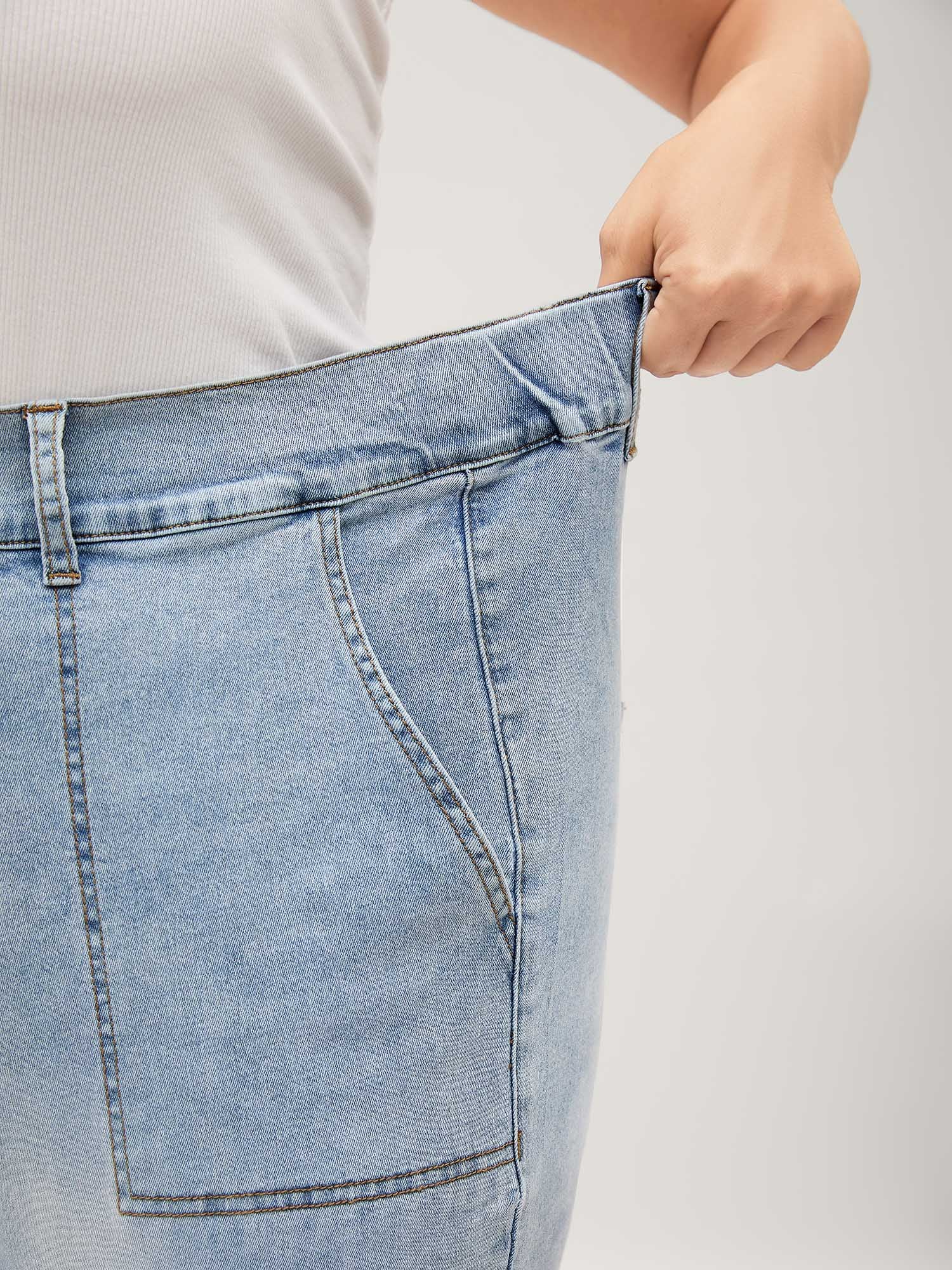 Stretchy Waist Boyfriend Jeans-Sweetccc