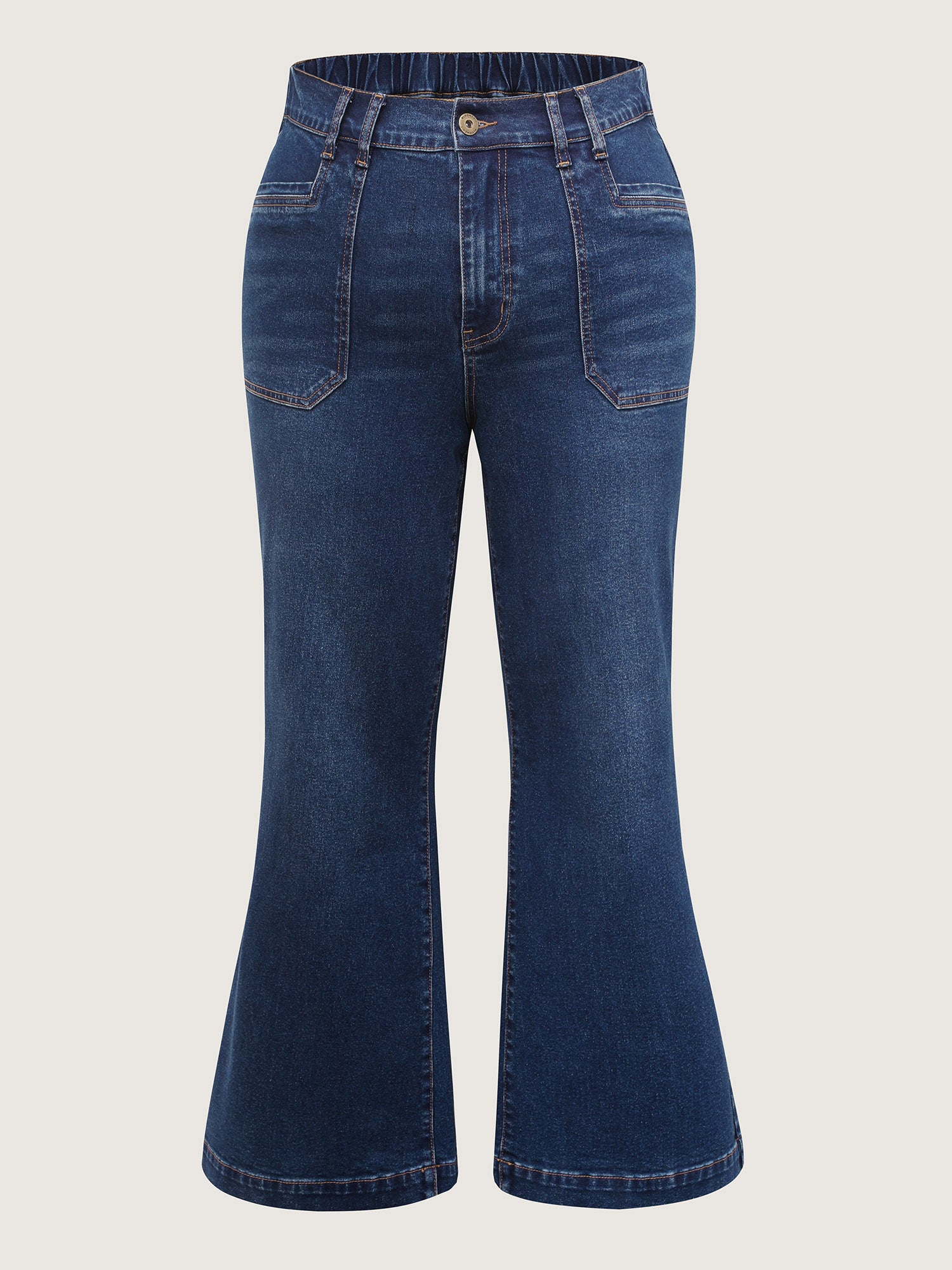 Stretchy Pockets Flared Jeans-Sweetccc