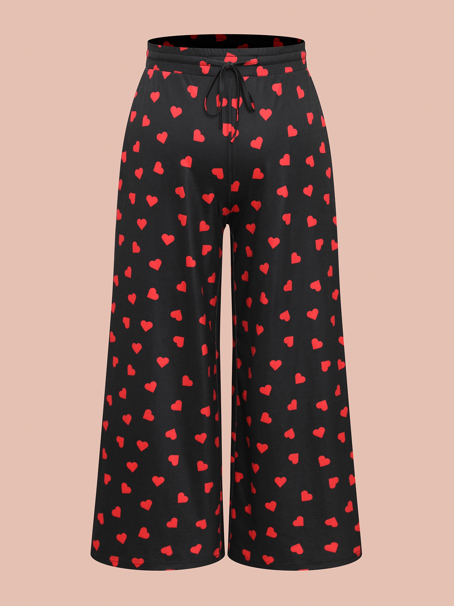Heart Pattern Contrast Lounge Bottoms-Sweetccc