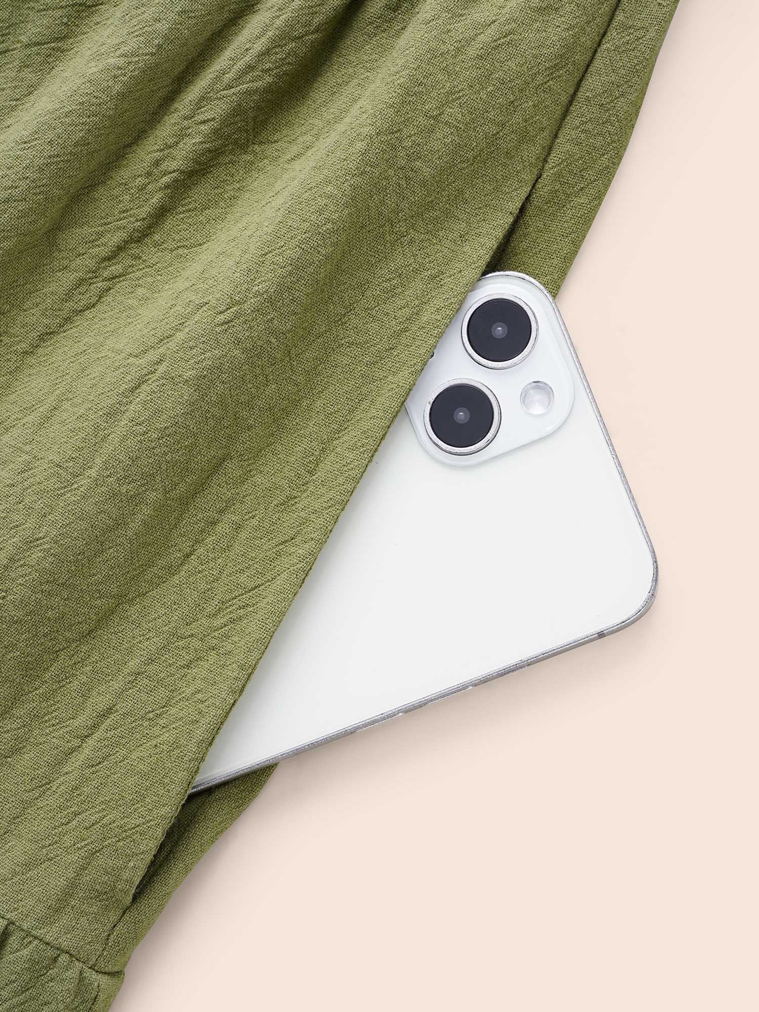 Notched Shirred Ruffle Layered Hem Dress-Sweetccc