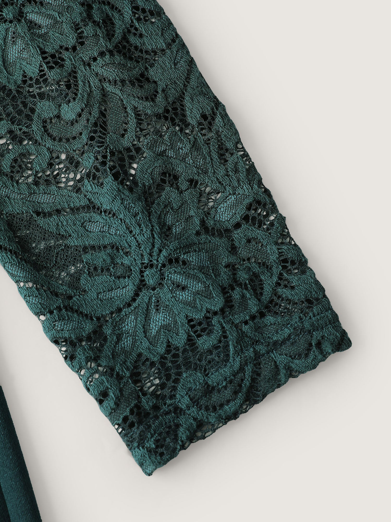 Wrap Hem Lace Sleeve Midi Dress-Sweetccc