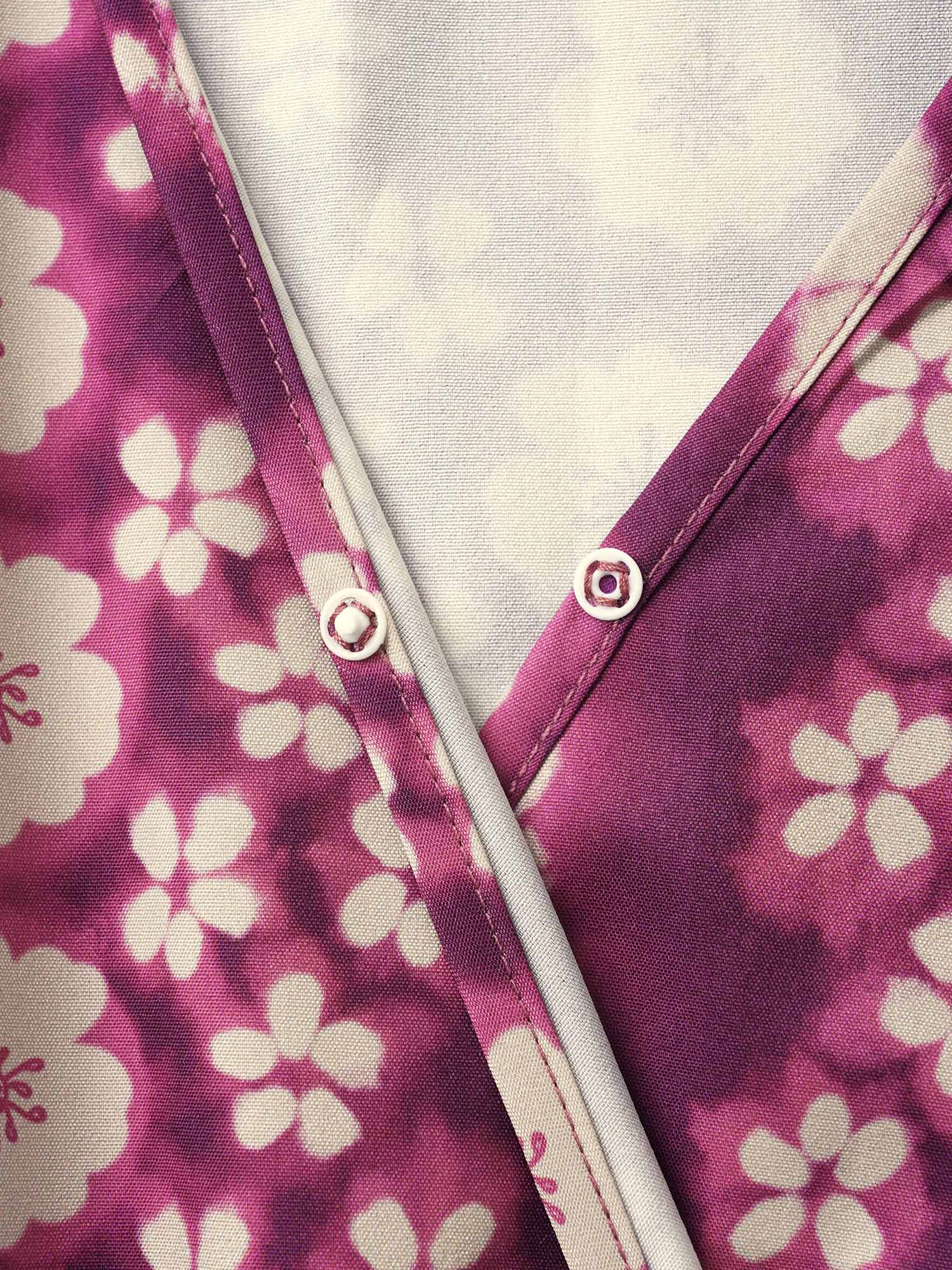 Floral Tie Dye Overlap Collar Ruffle Sleeve Dress-Sweetccc