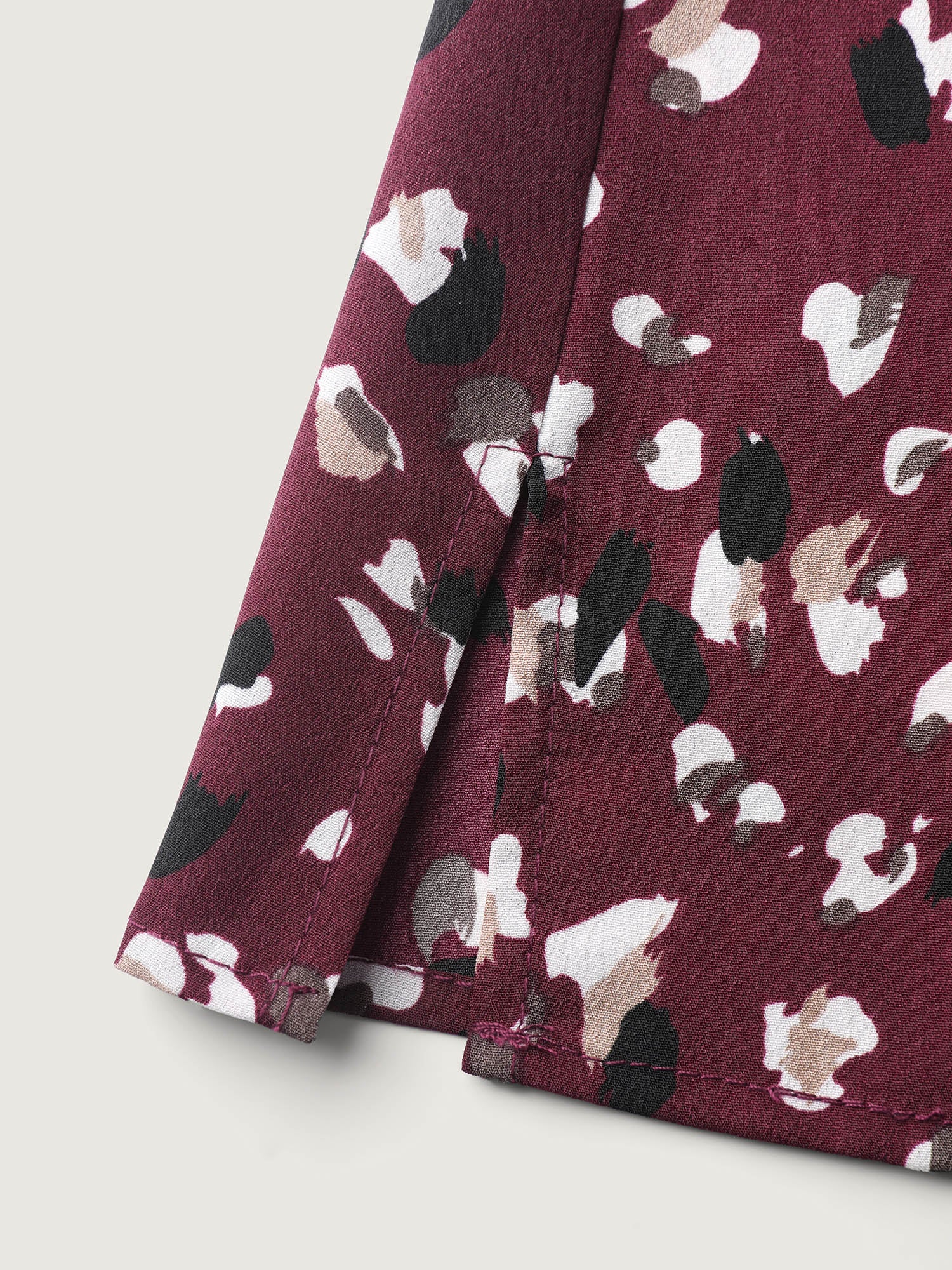 Leopard Print Stretchy Cuff Sleeve Blouse-Sweetccc