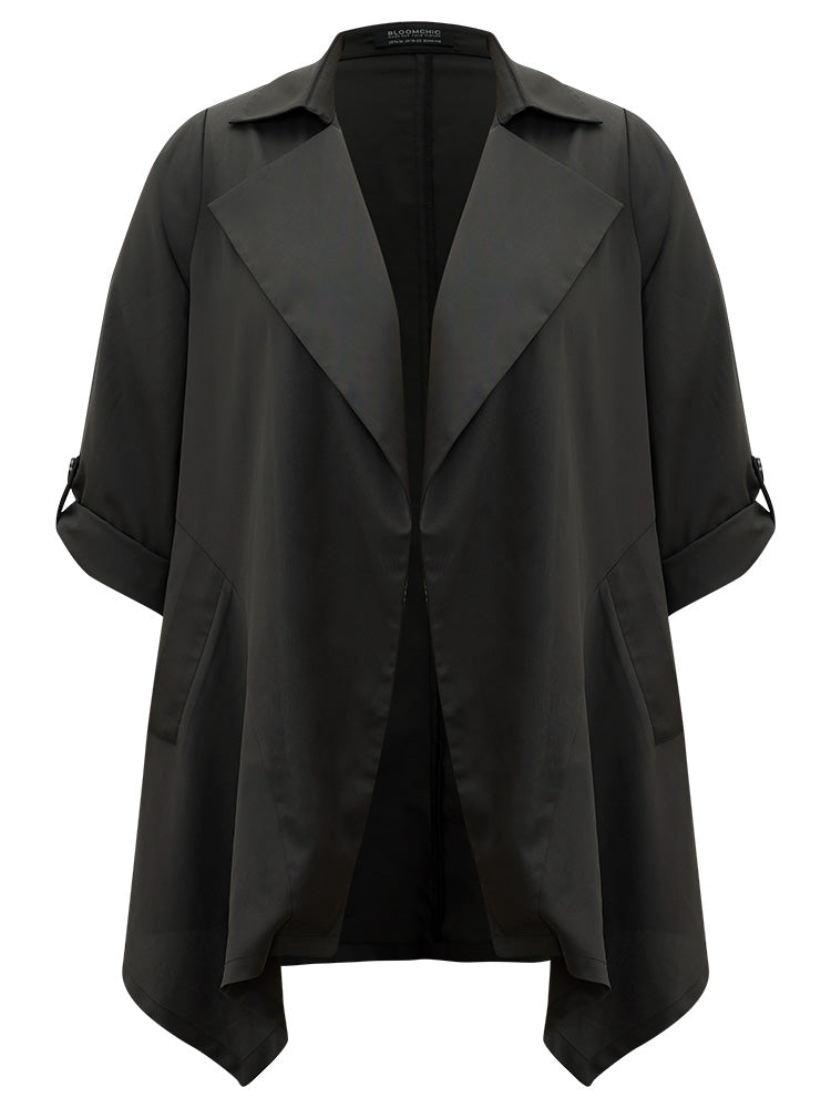 Supersoft Essentials Plain Asymmetrical Hem Windbreaker-Sweetccc