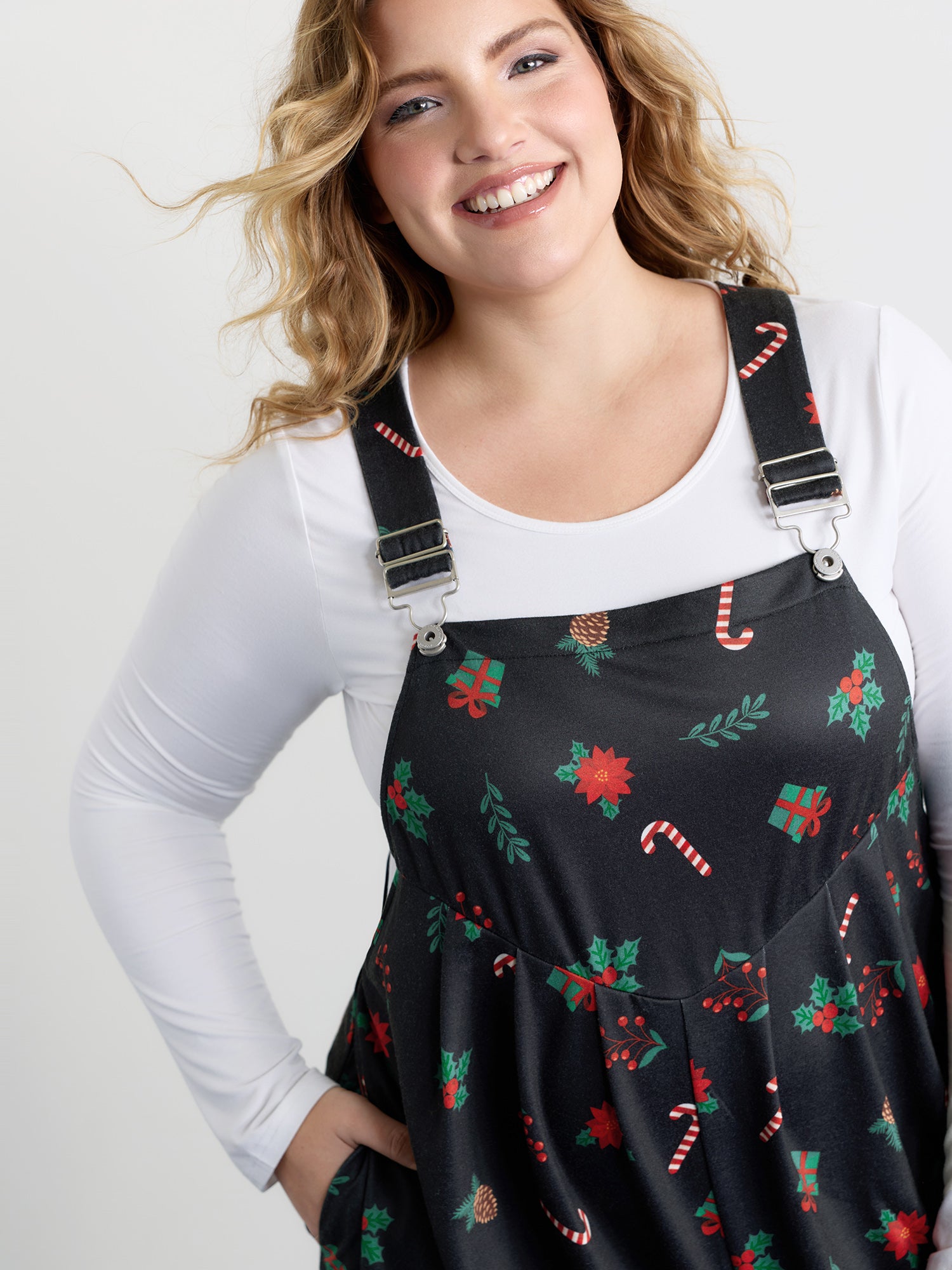 Holiday Candy Stretchy Overall Jumpsuit-Sweetccc