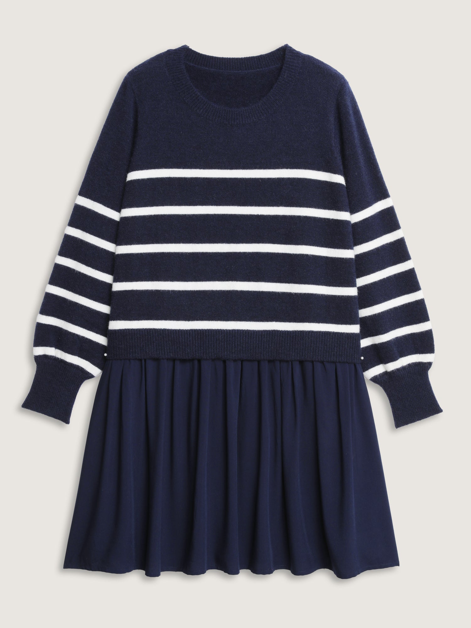Supersoft Color Contrast Stripe Sweater Dress-Sweetccc