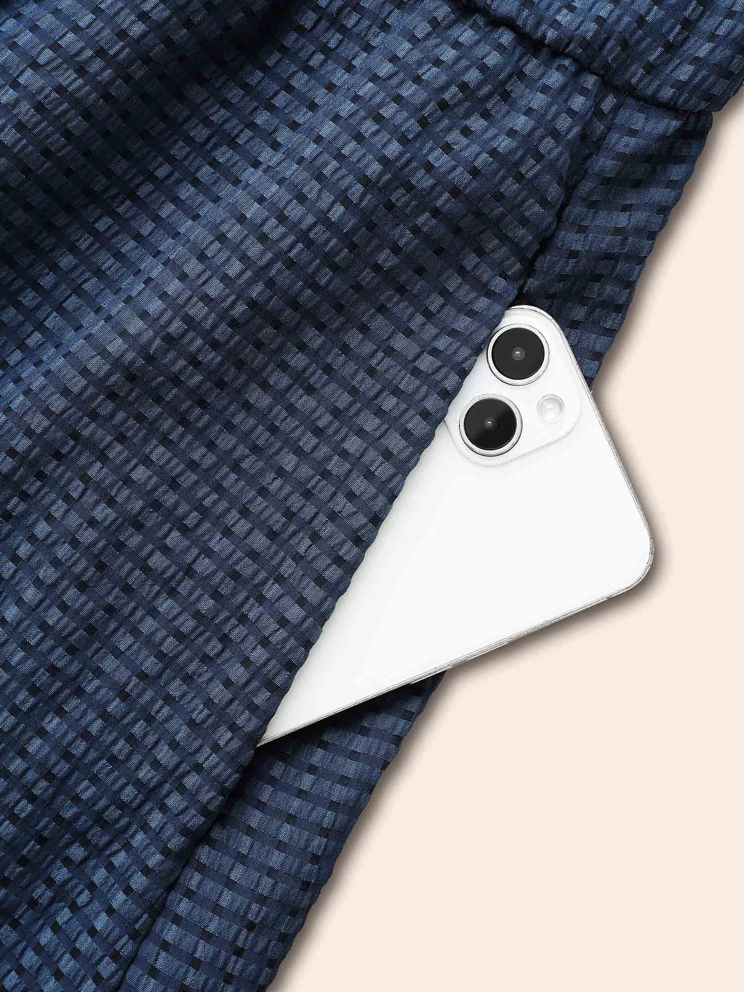 Overlap Collar Plain Textured Midi Dress-Sweetccc