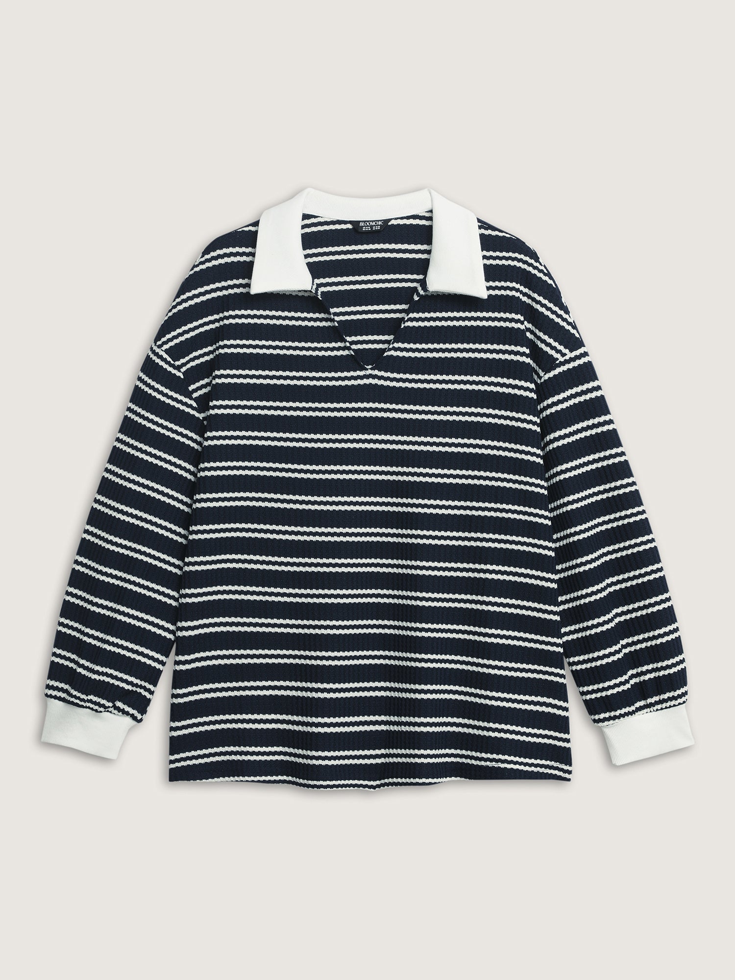 Stripe Print Layered T-Shirt-Sweetccc