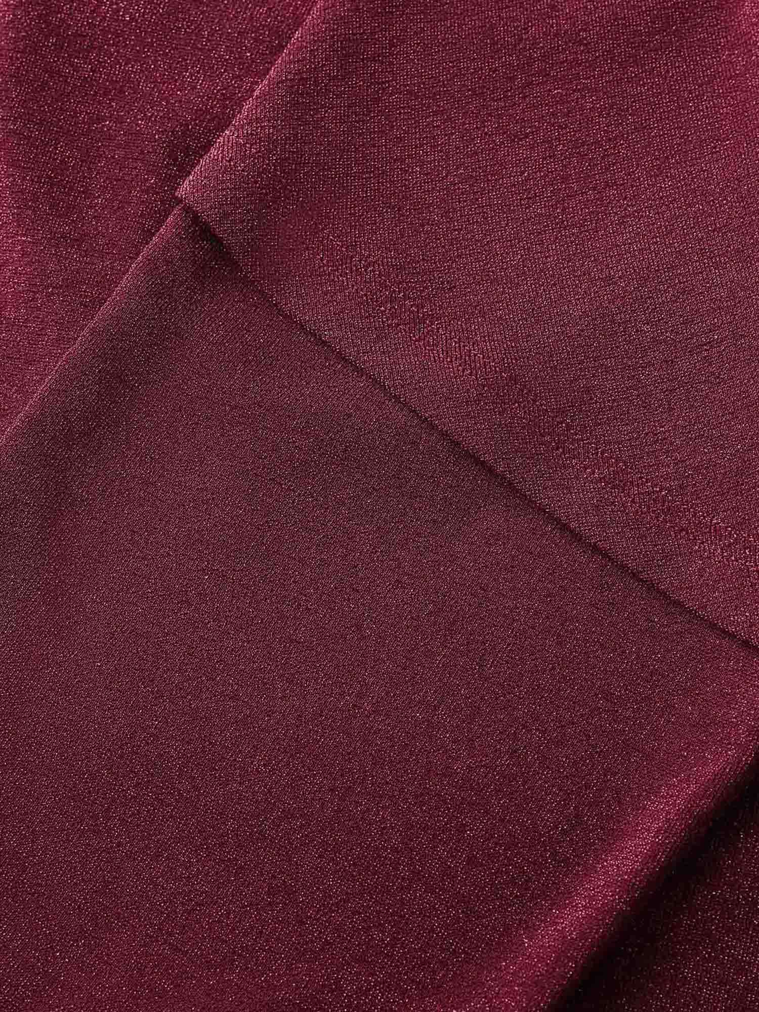 Lurex Drape Back Lace Trim Midi Dress-Sweetccc